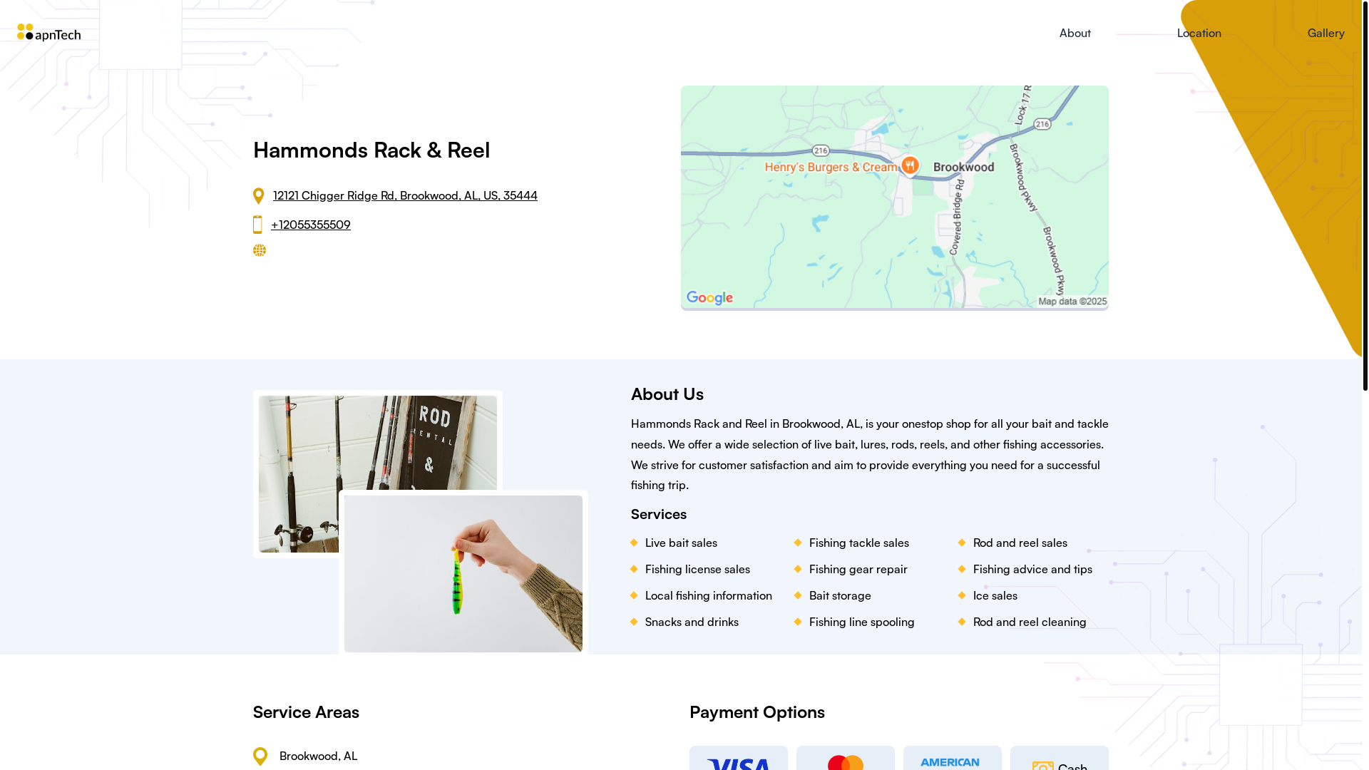 website screenshot of https://hammondsrackreel.online/