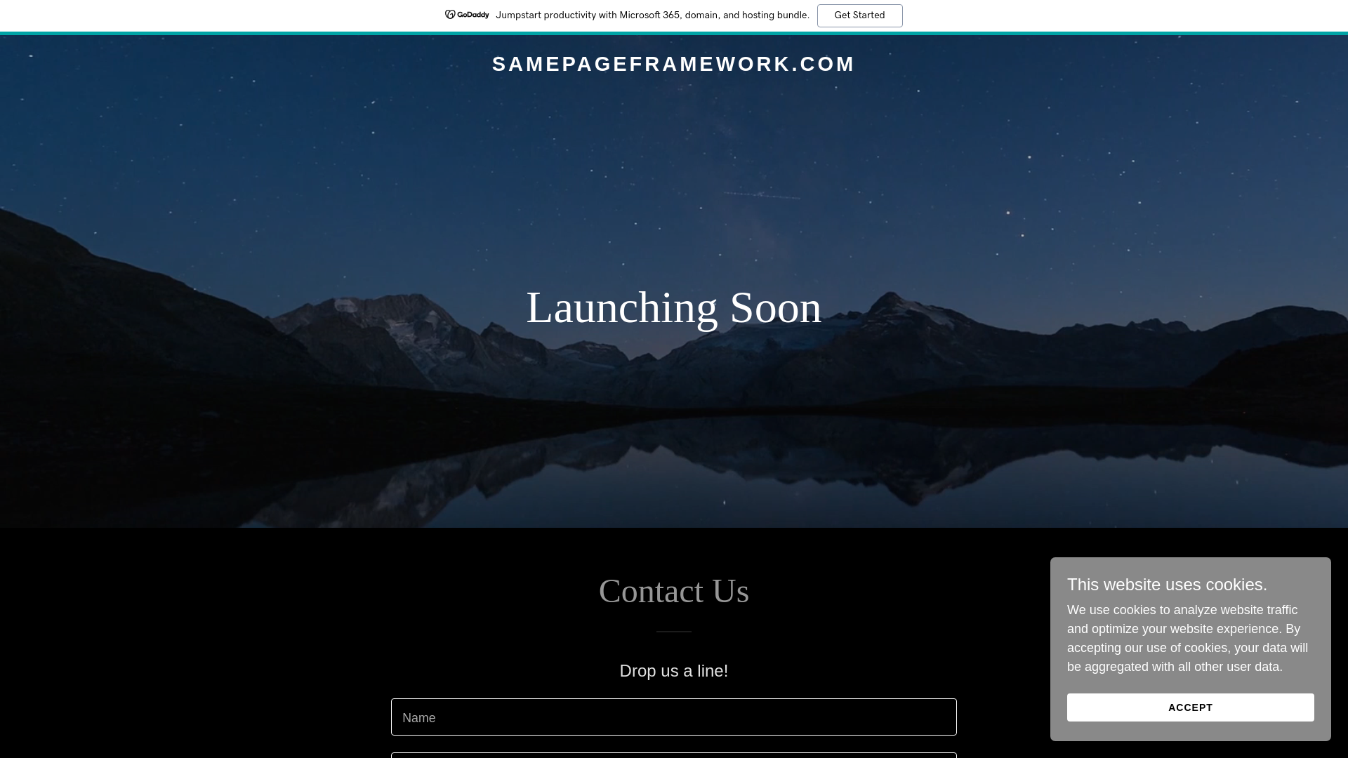 website screenshot of https://samepageframework.com/