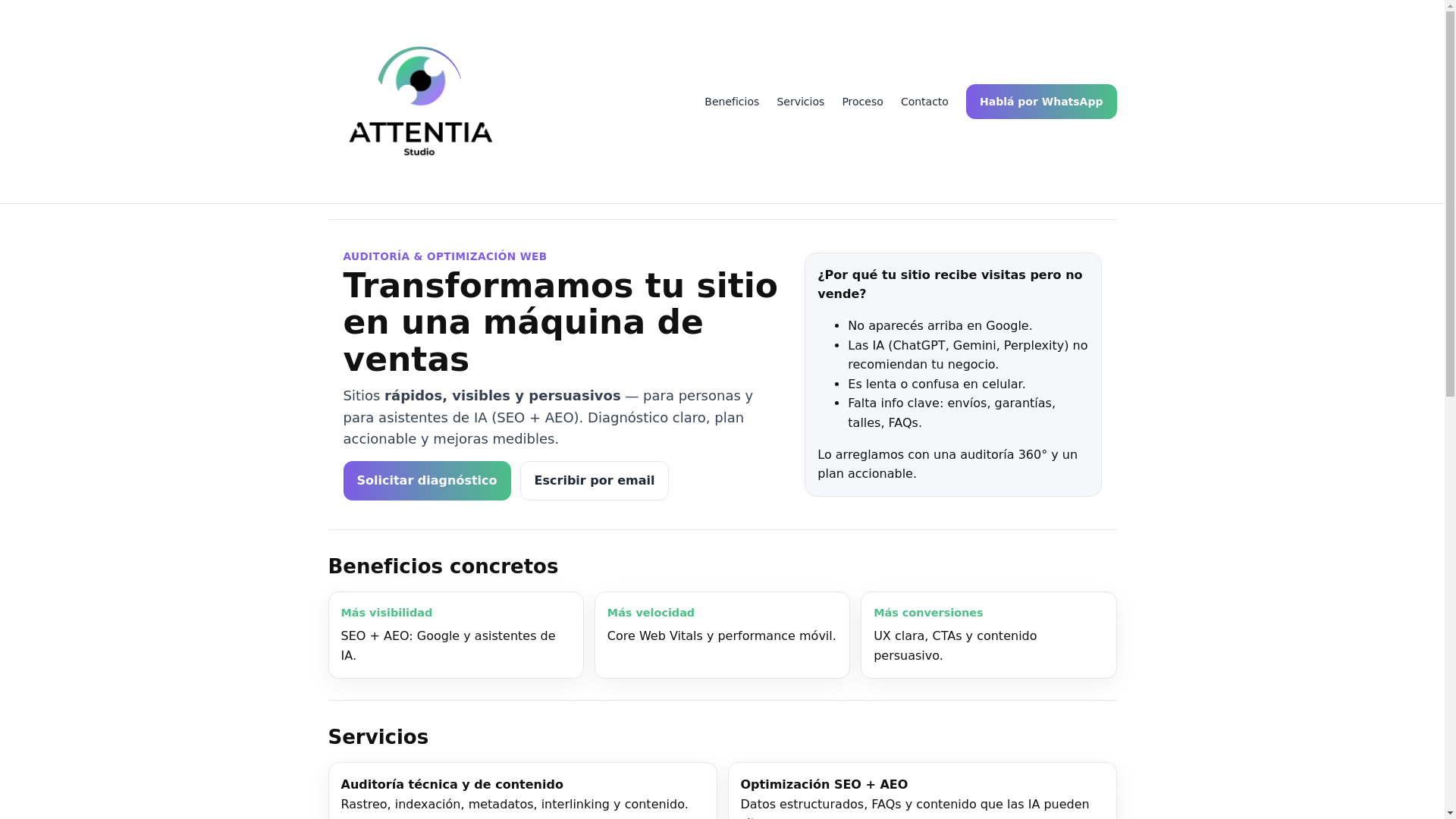website screenshot of https://attentiastudio.com.ar/