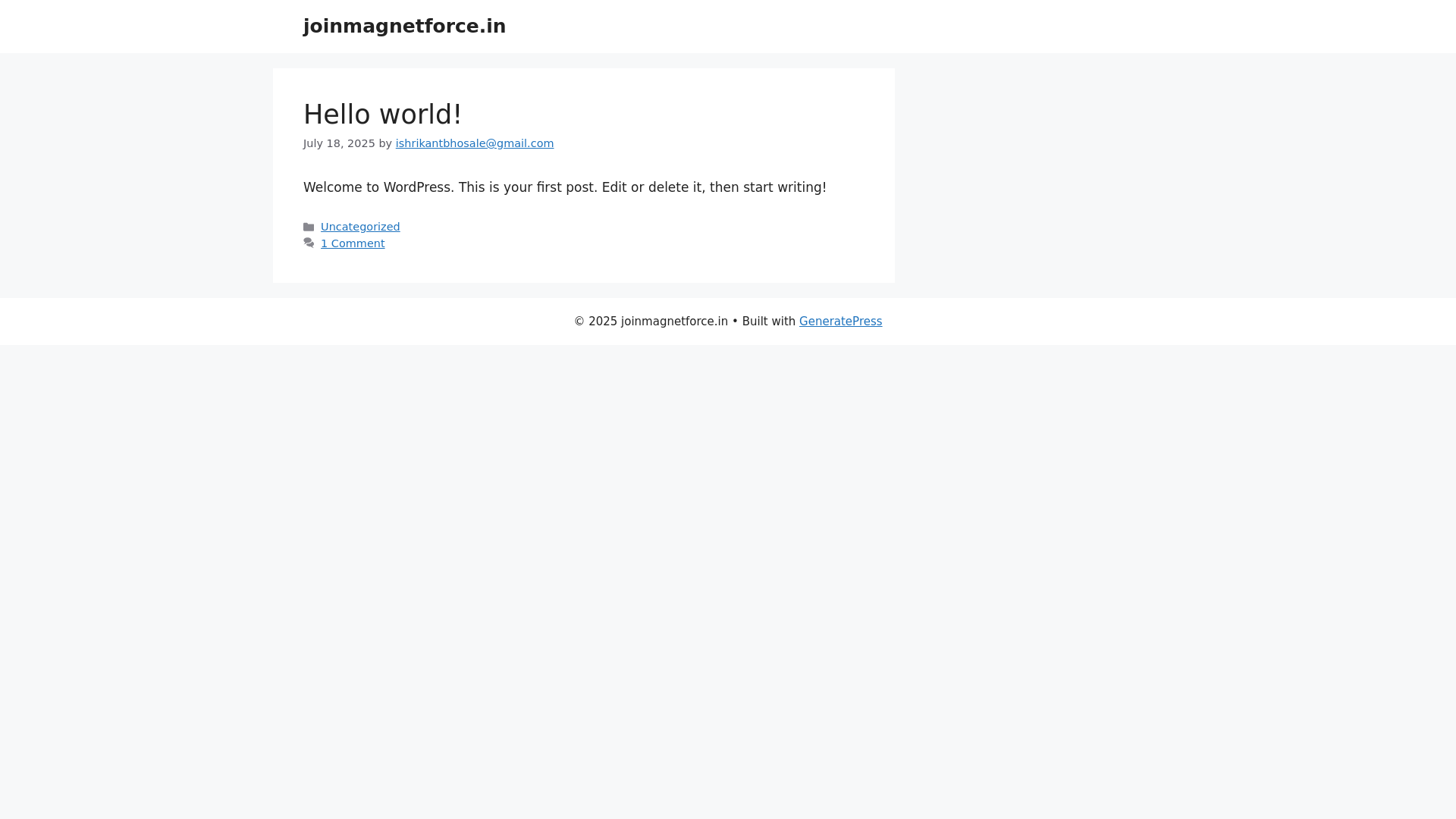 website screenshot of https://joinmagnetforce.in/