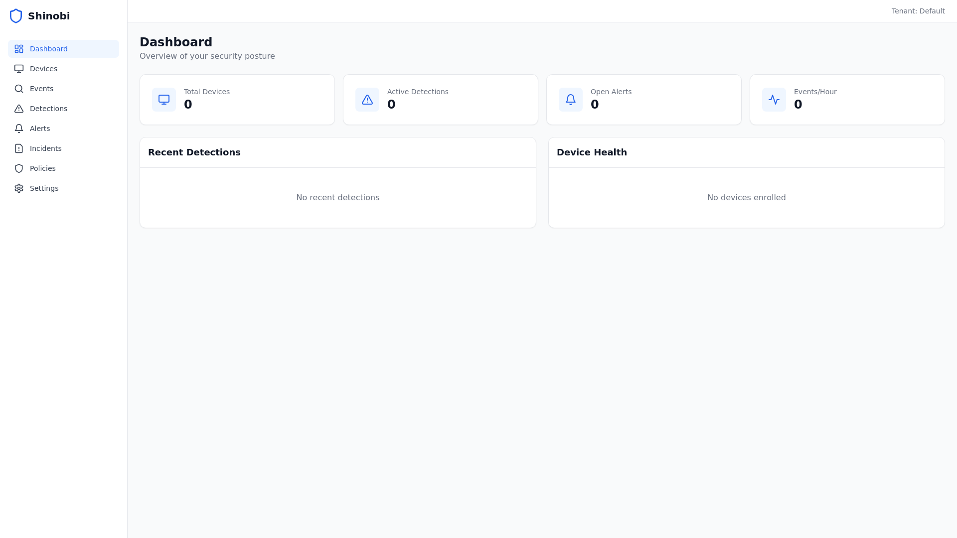 website screenshot of https://shinobi-console.pages.dev/