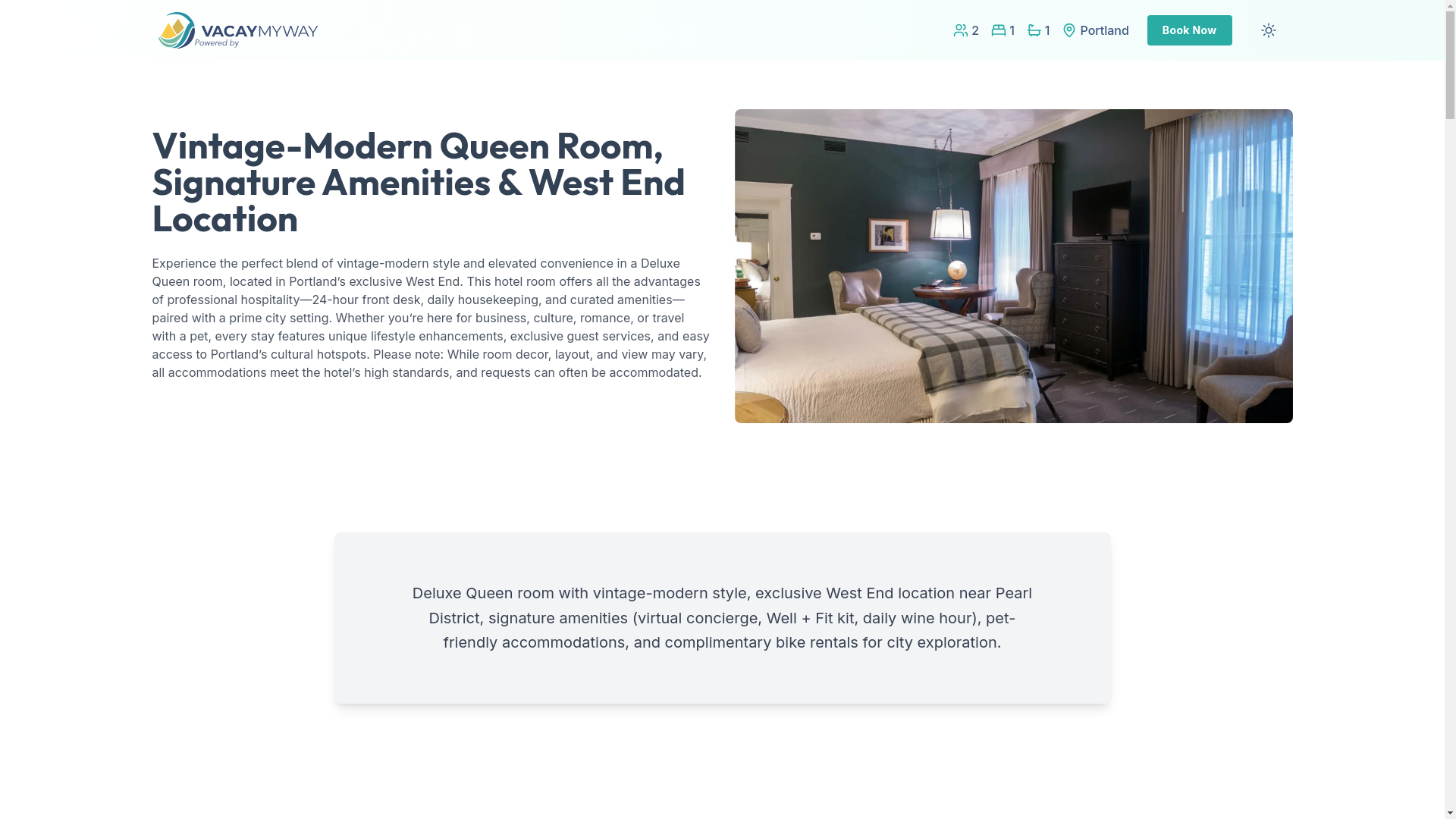 website screenshot of https://lavishportland.vacations/