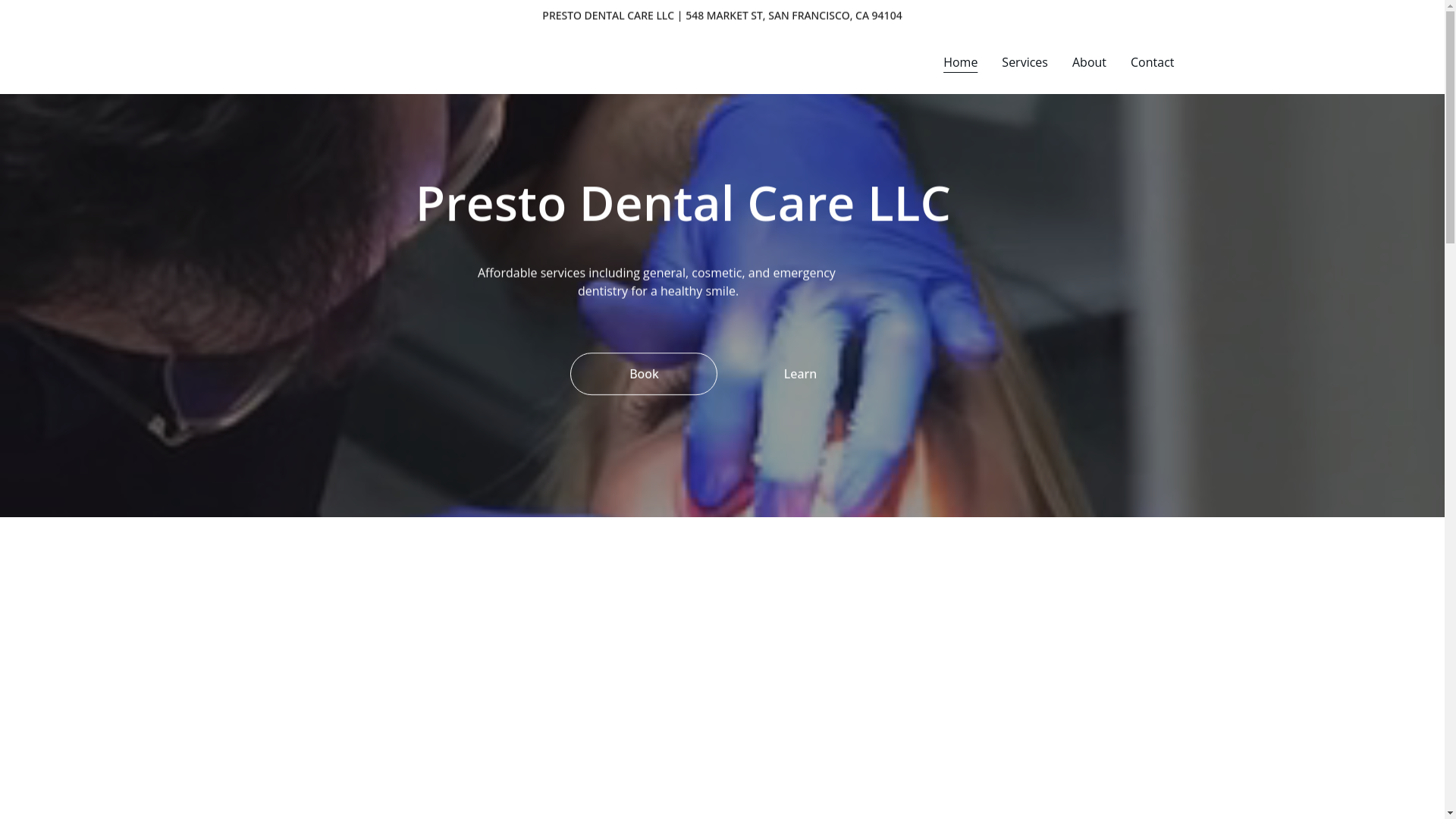 website screenshot of https://prestodentalcarellc.com/