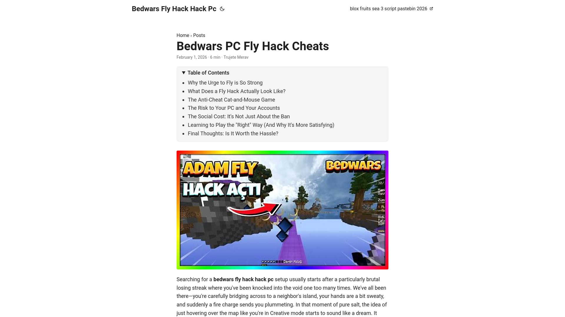 website screenshot of https://bedwarsflyhackhackpc.pages.dev/