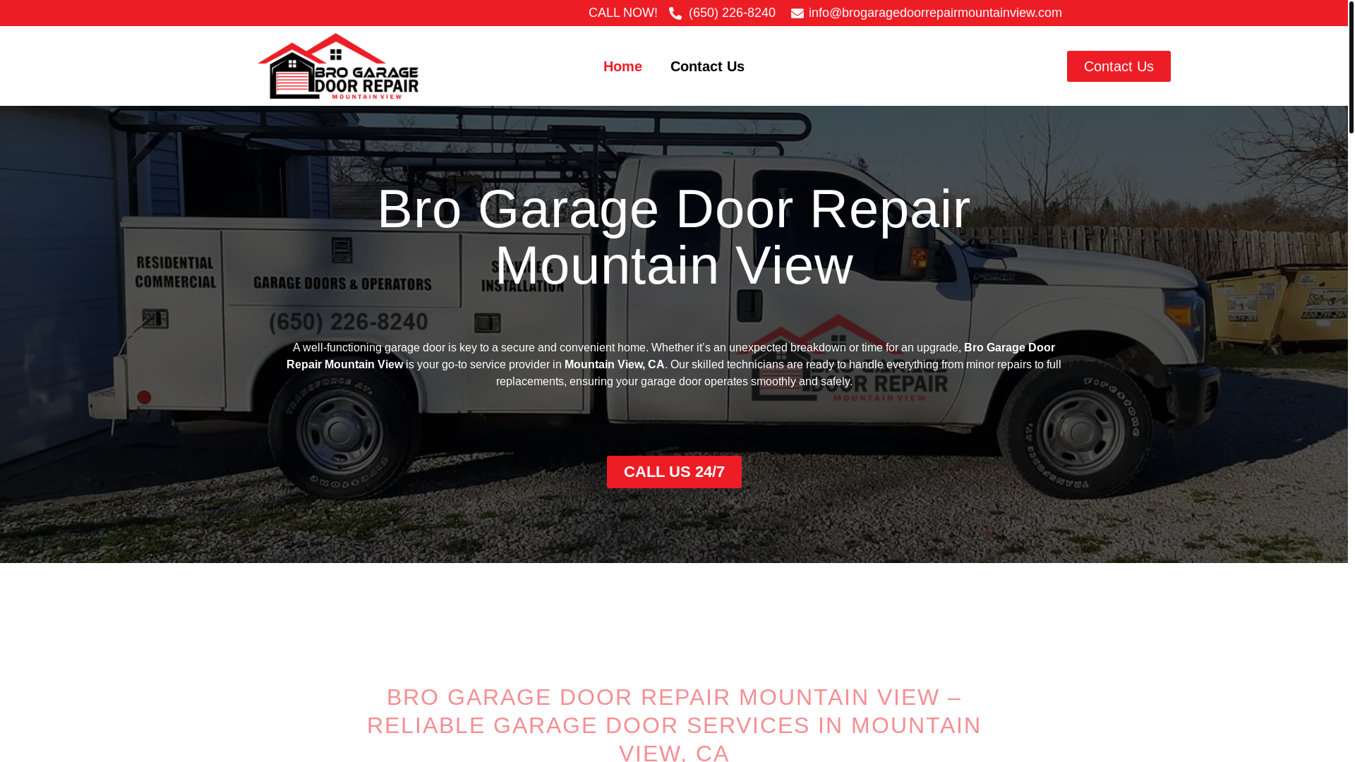 website screenshot of https://brogaragedoorrepairmountainview.com/