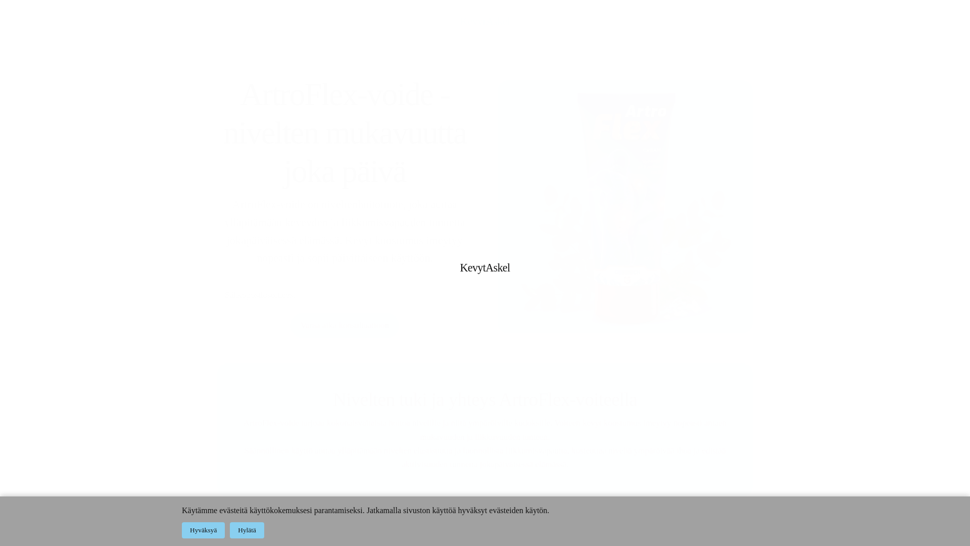 website screenshot of https://kevytaskel.info