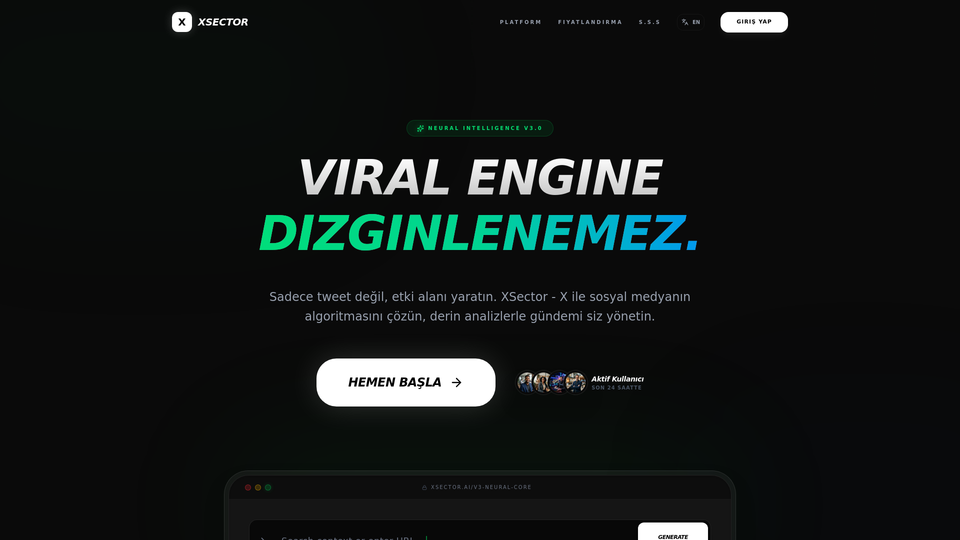 website screenshot of https://xsector.app