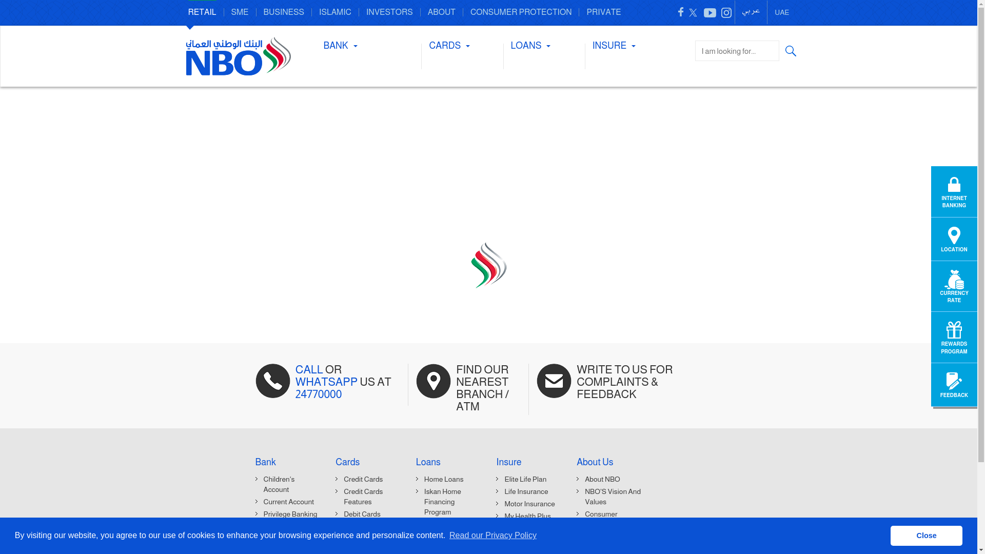 website screenshot of https://nbo.om/