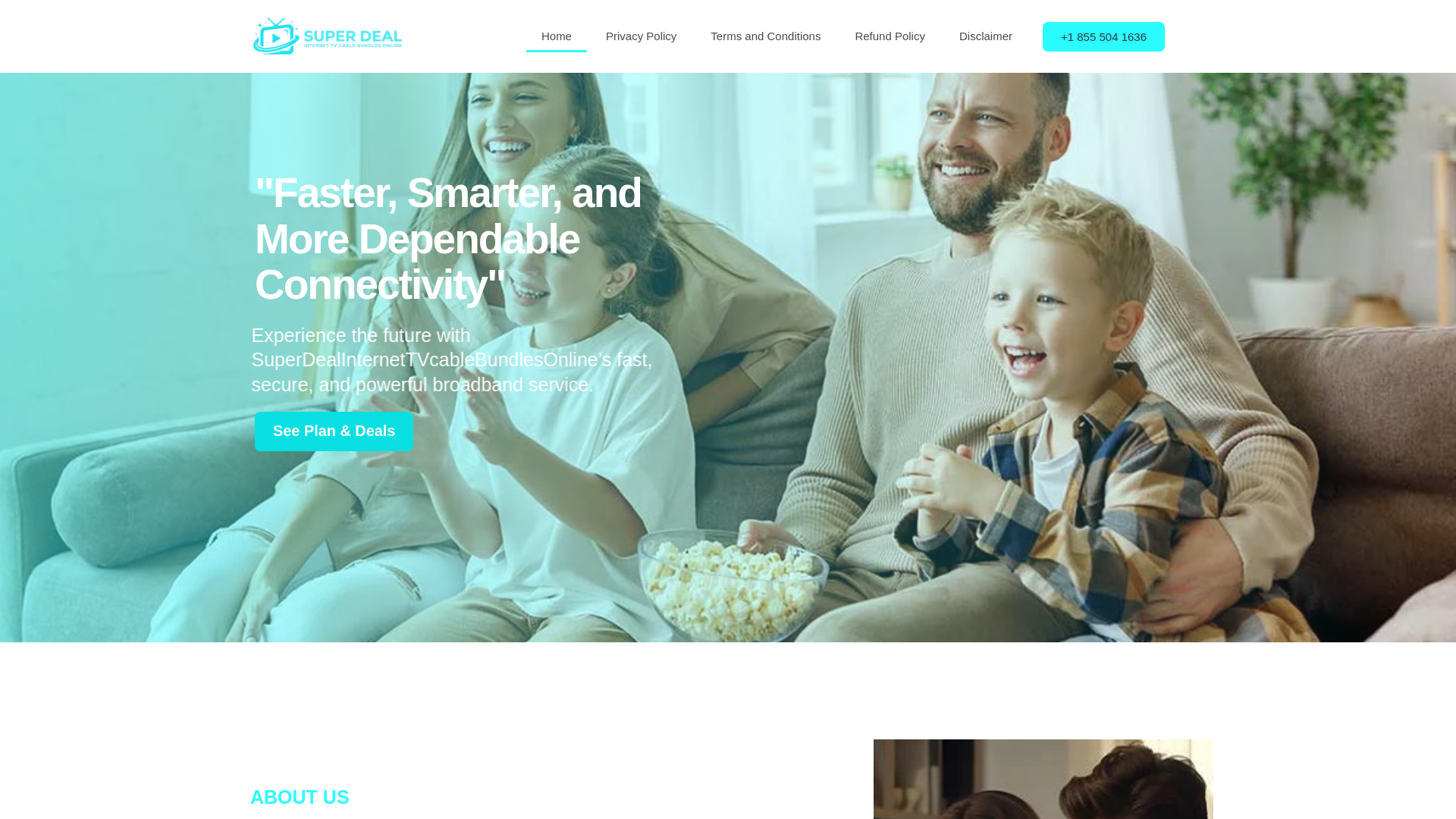 website screenshot of https://superdealinternettvcablebundlesonline.online