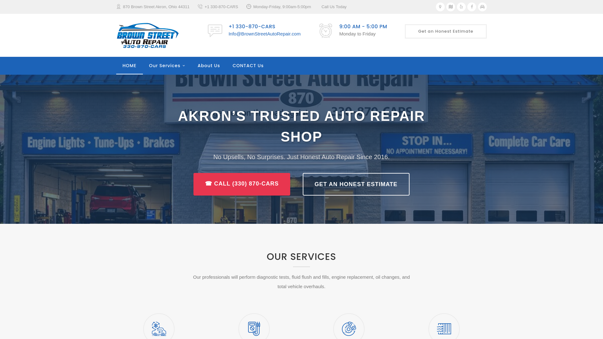 website screenshot of https://akronautoshop.com/