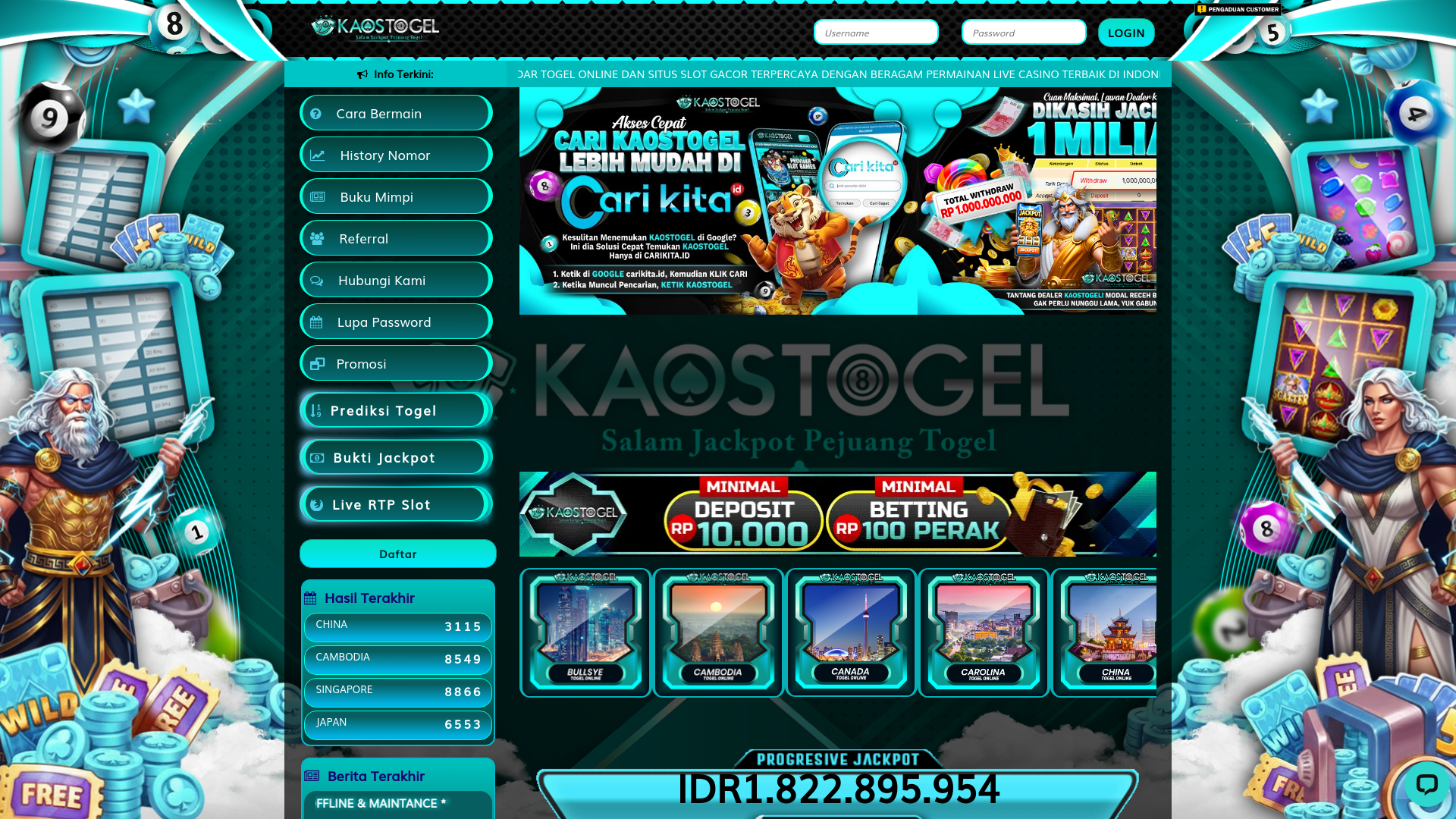 website screenshot of https://kaostoday.com