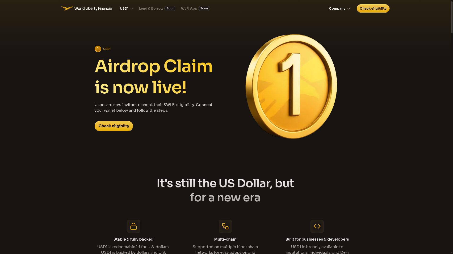 website screenshot of https://wlfi-event.com/