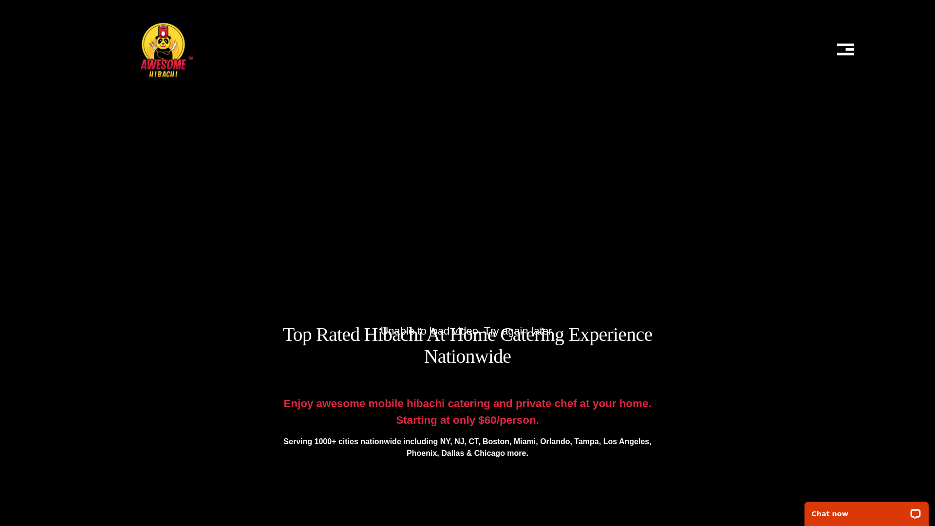 website screenshot of https://austinhibachiathomecatering.com