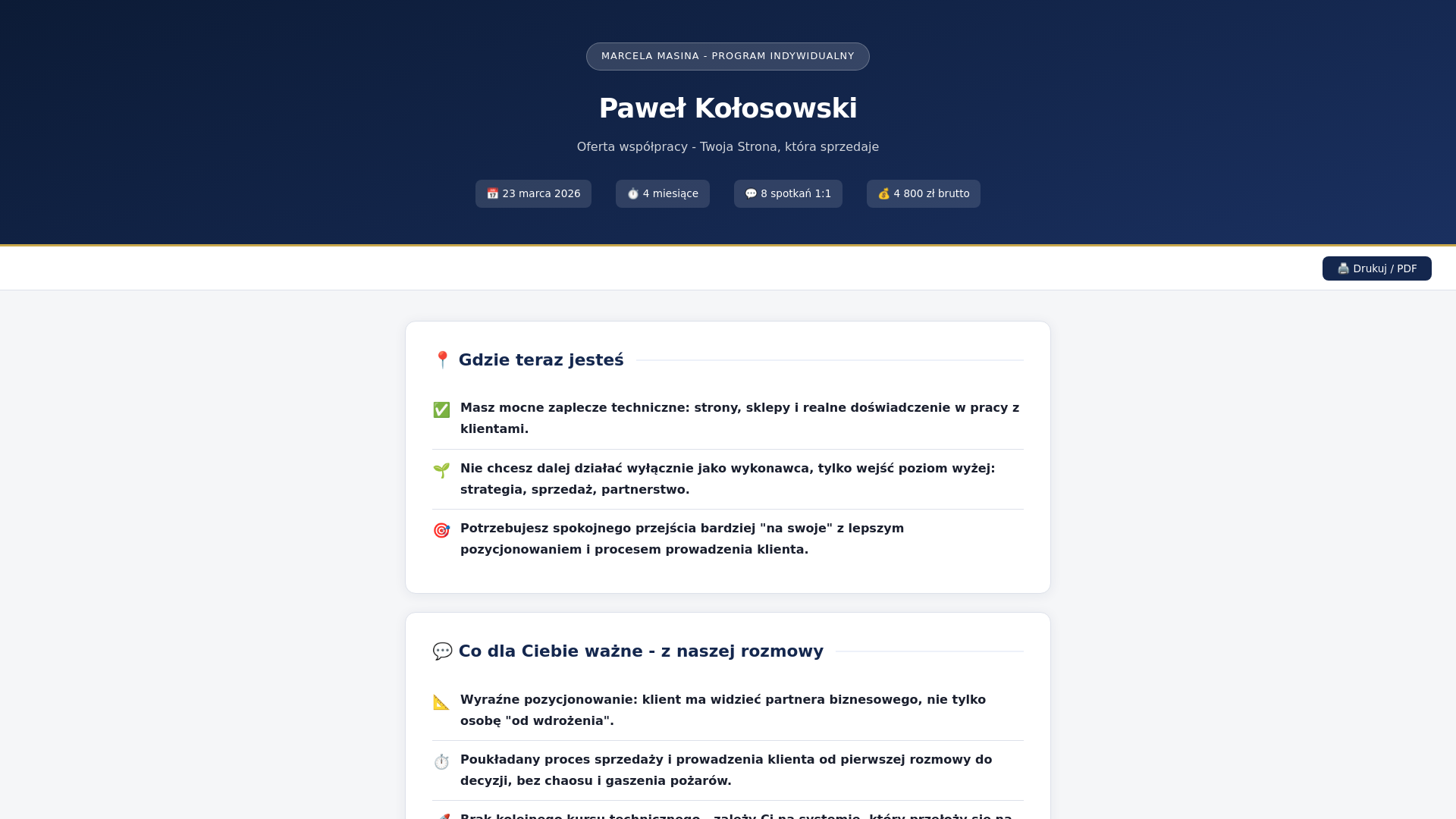website screenshot of https://oferta-pawel-kolosowski.pages.dev/