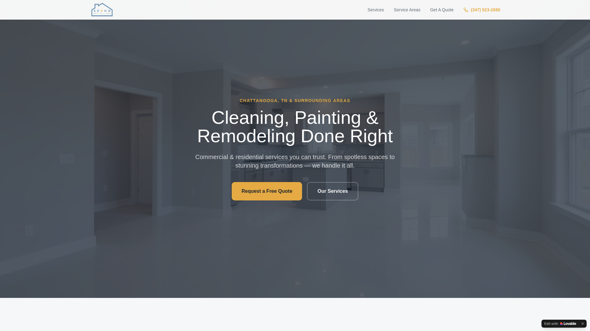 website screenshot of https://serhoservices.com/