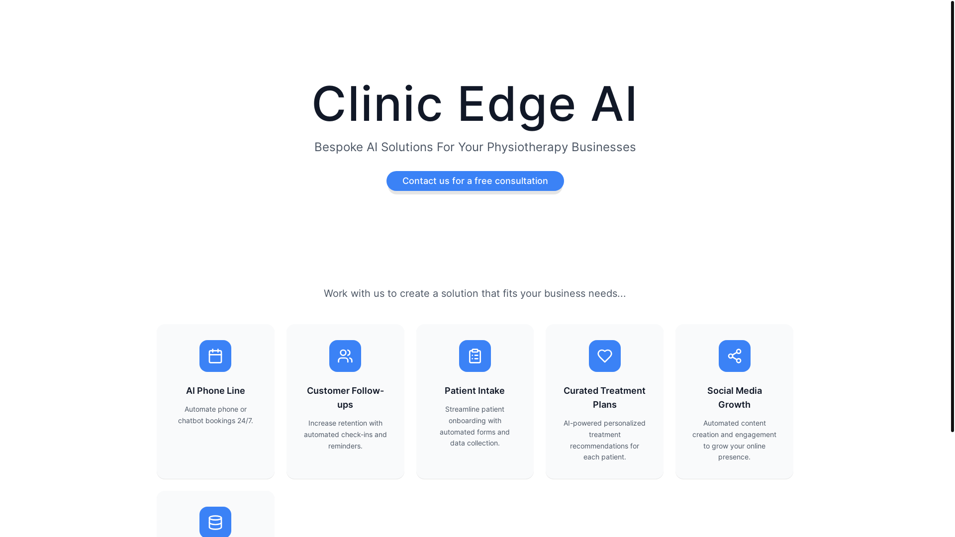 website screenshot of https://clinicedge.co.uk/