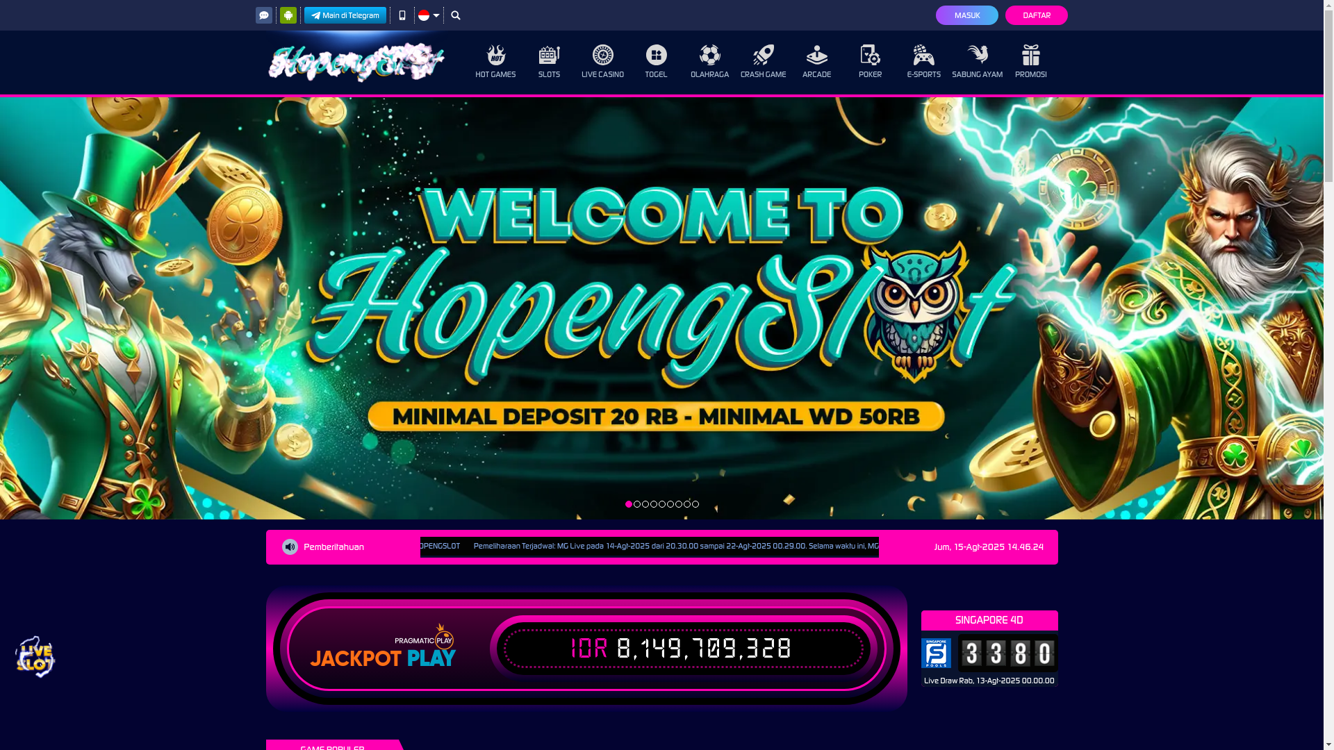 website screenshot of https://hopengslotjp.net/