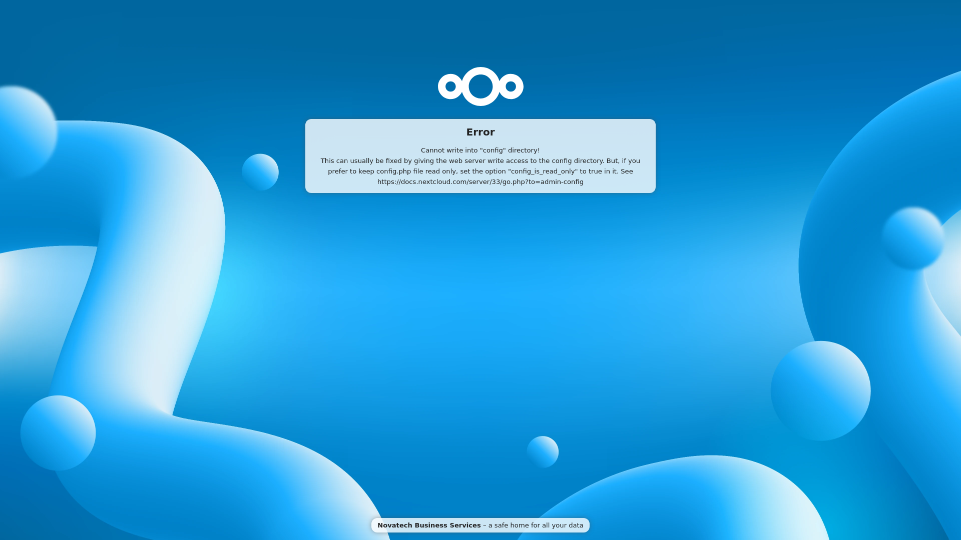 website screenshot of https://novatech-bs-nextcloud.online