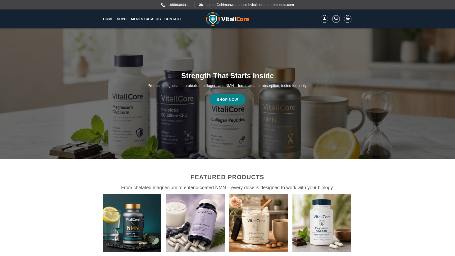 website screenshot of https://chimanwanaecombvitalicore-supplements.com/