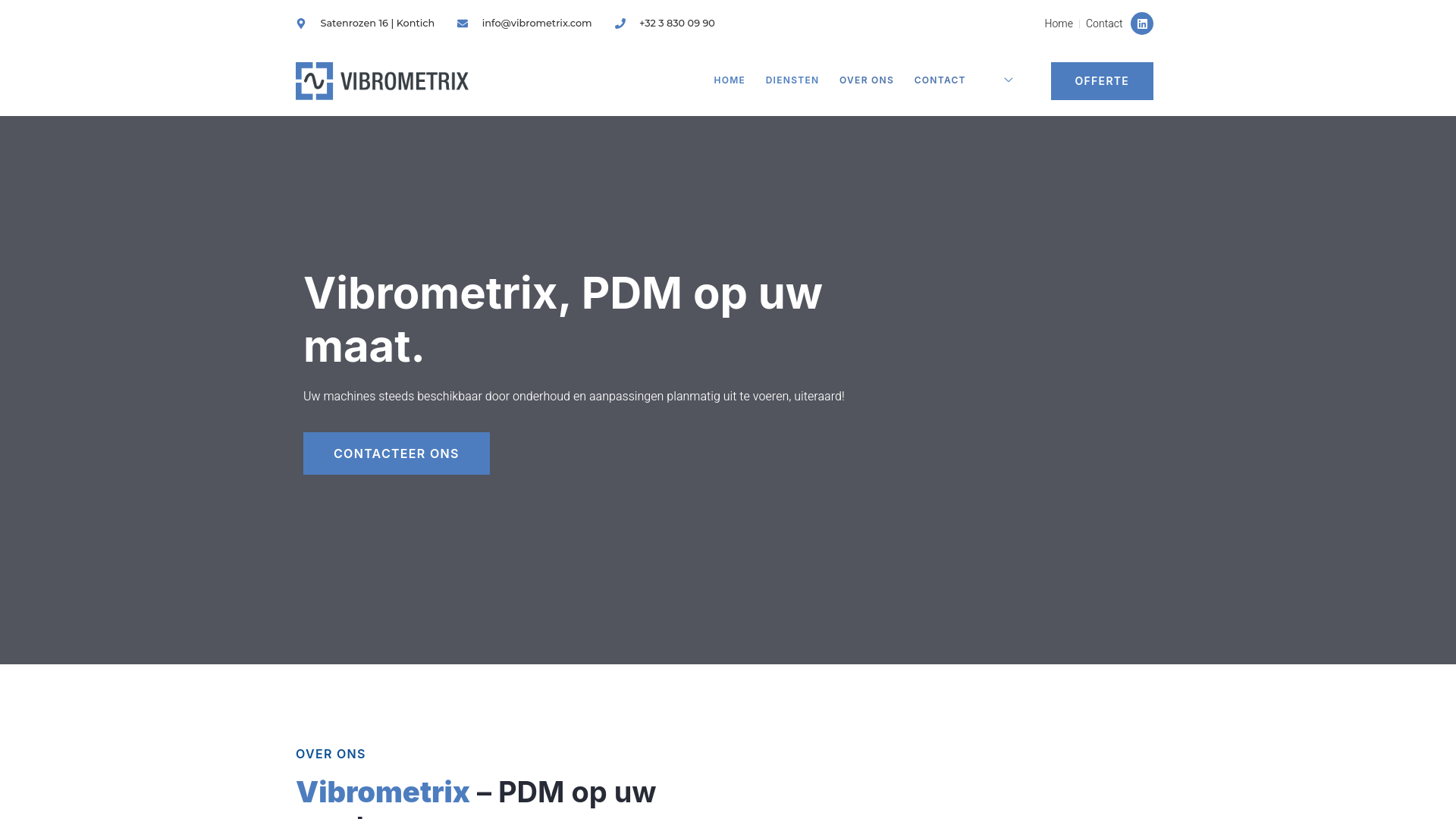 website screenshot of https://machinedynamics.be/