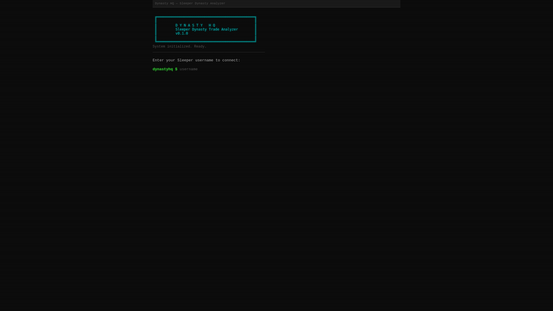 website screenshot of https://dynastyhq.io