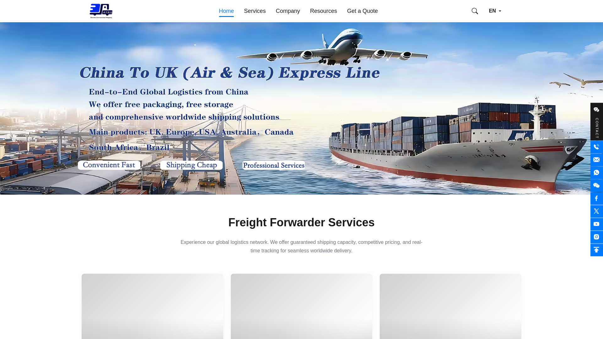 website screenshot of https://global-logisticstransportation.com