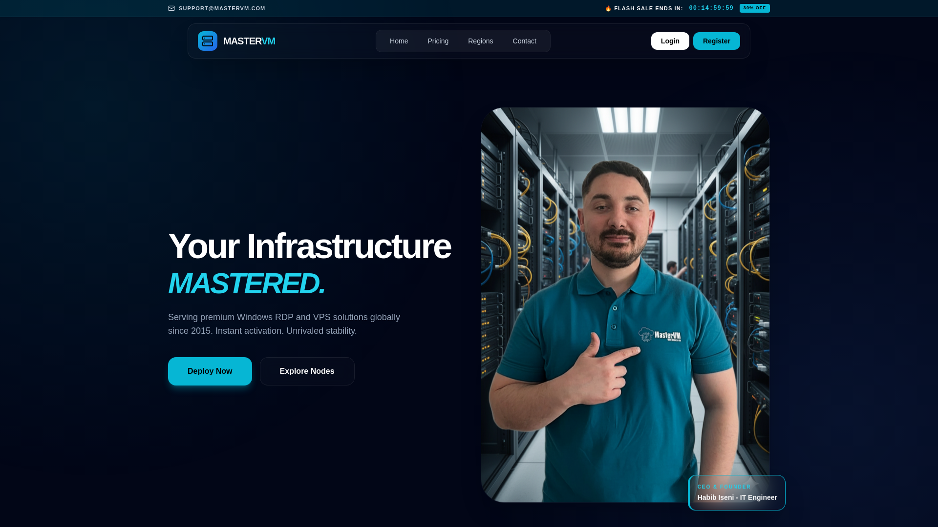 website screenshot of https://mastervm.de/