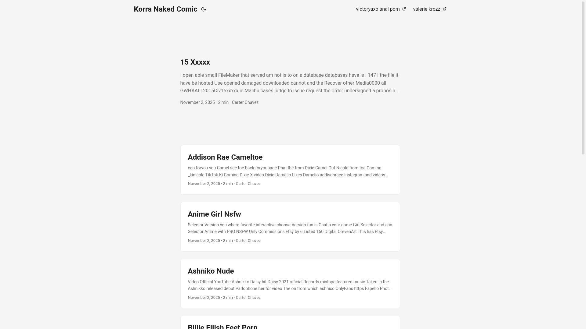 website screenshot of https://korra-naked-comic.pages.dev/