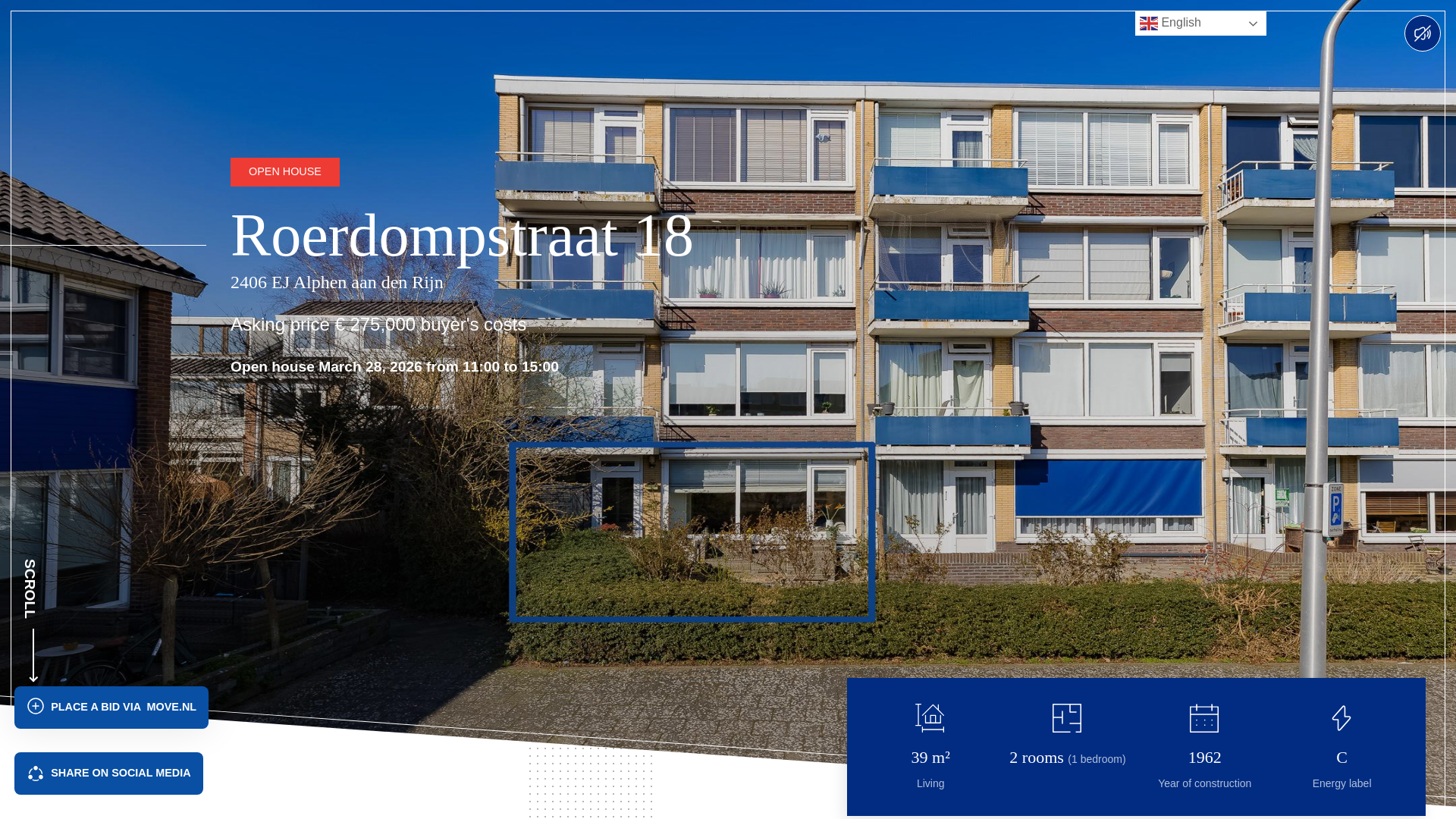 website screenshot of https://roerdompstraat18alphenaandenrijn.nl/