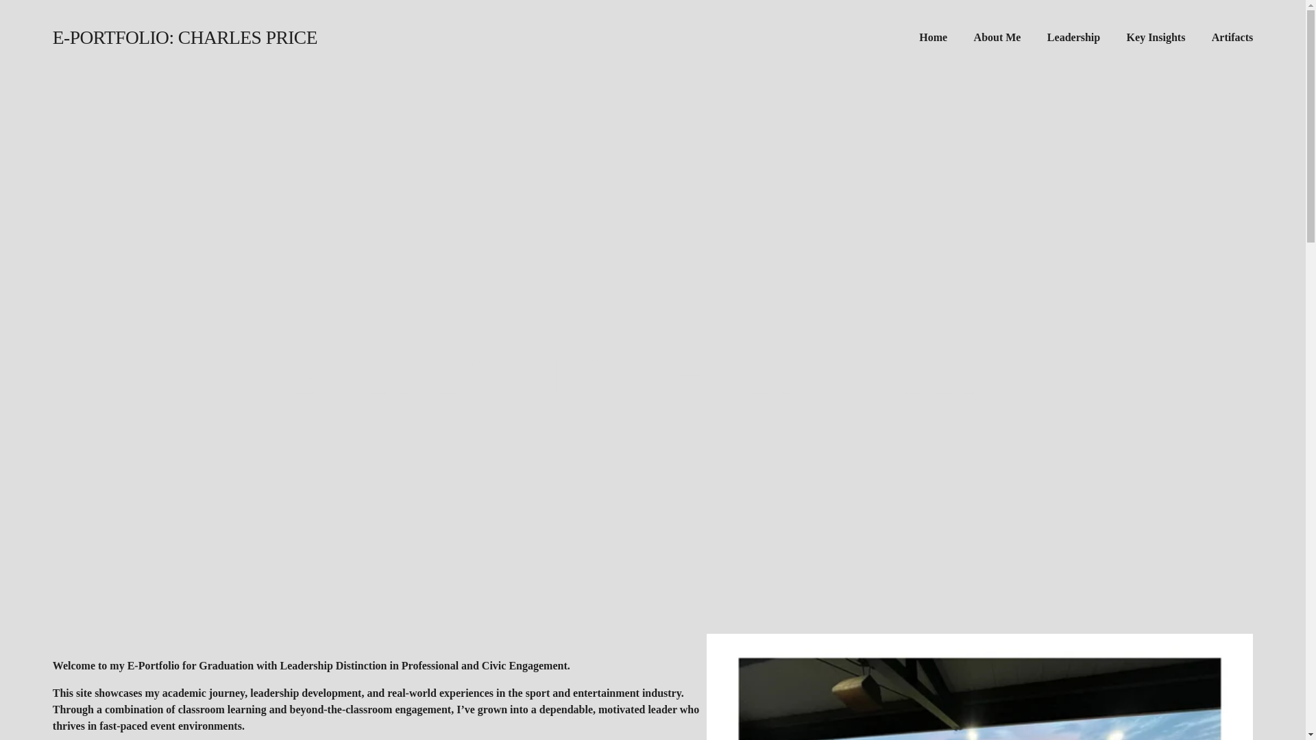 website screenshot of https://e-portfoliocharlesprice.org/