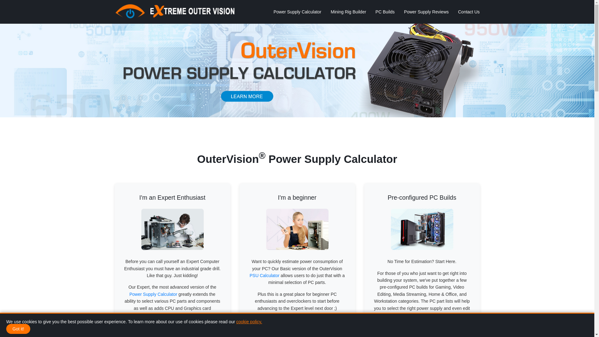 website screenshot of https://outervision.site/
