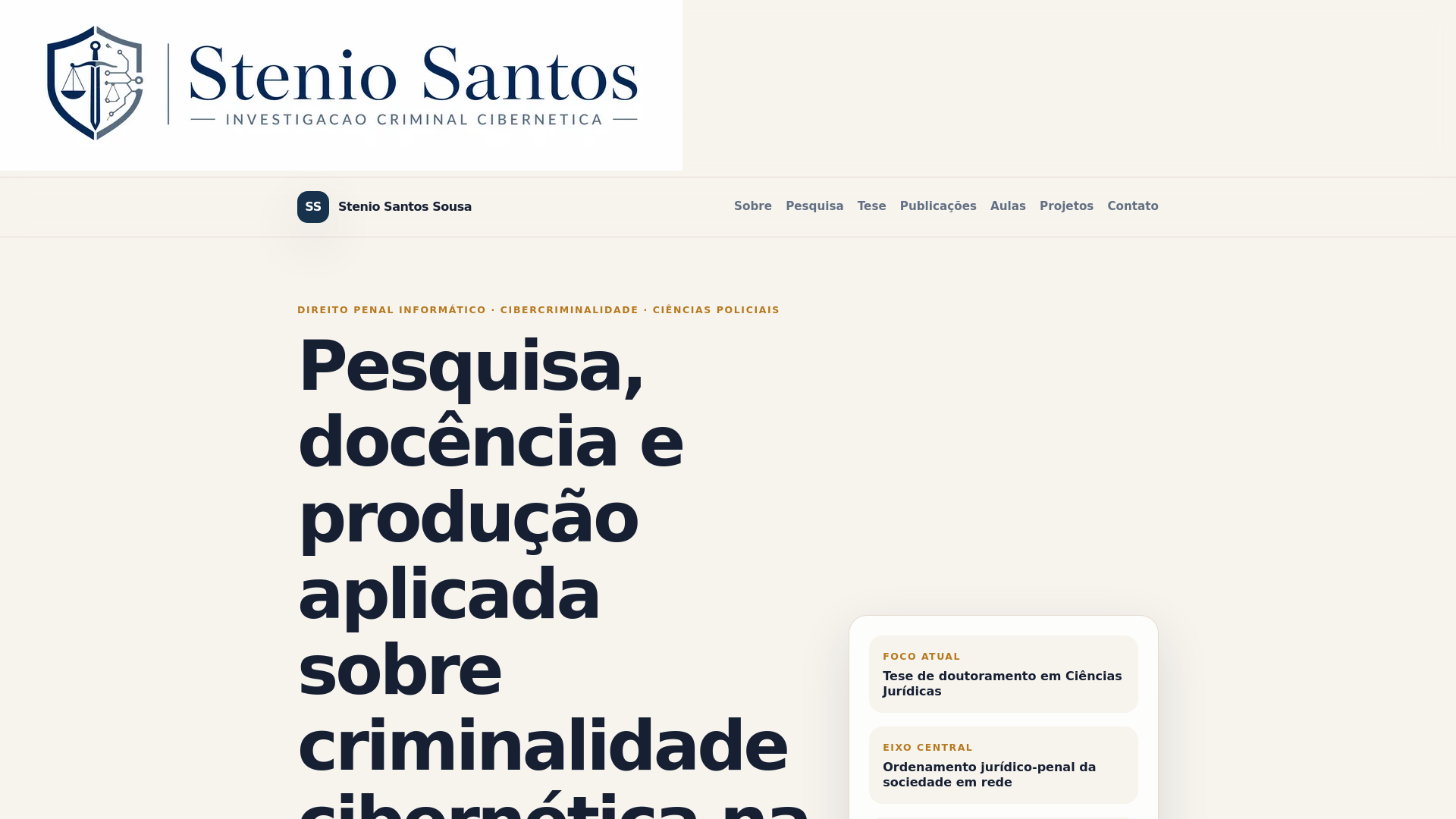 website screenshot of https://steniosantos.com.br/