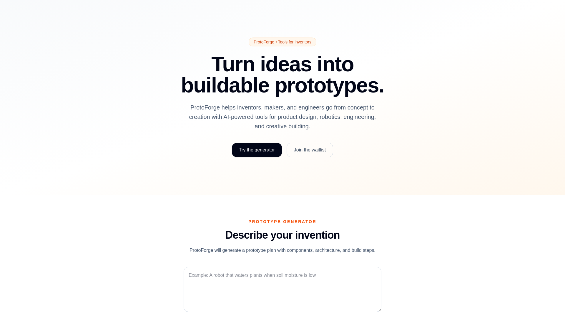 website screenshot of https://protoforge.tools/