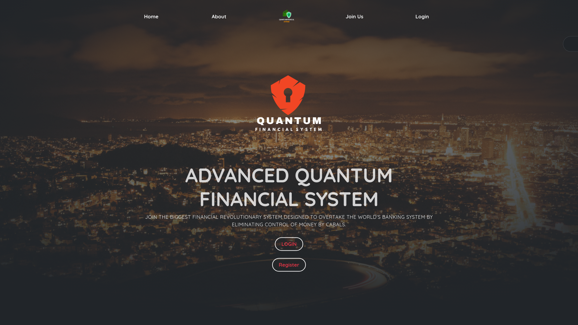 website screenshot of https://quantumfinancialsystem.org/