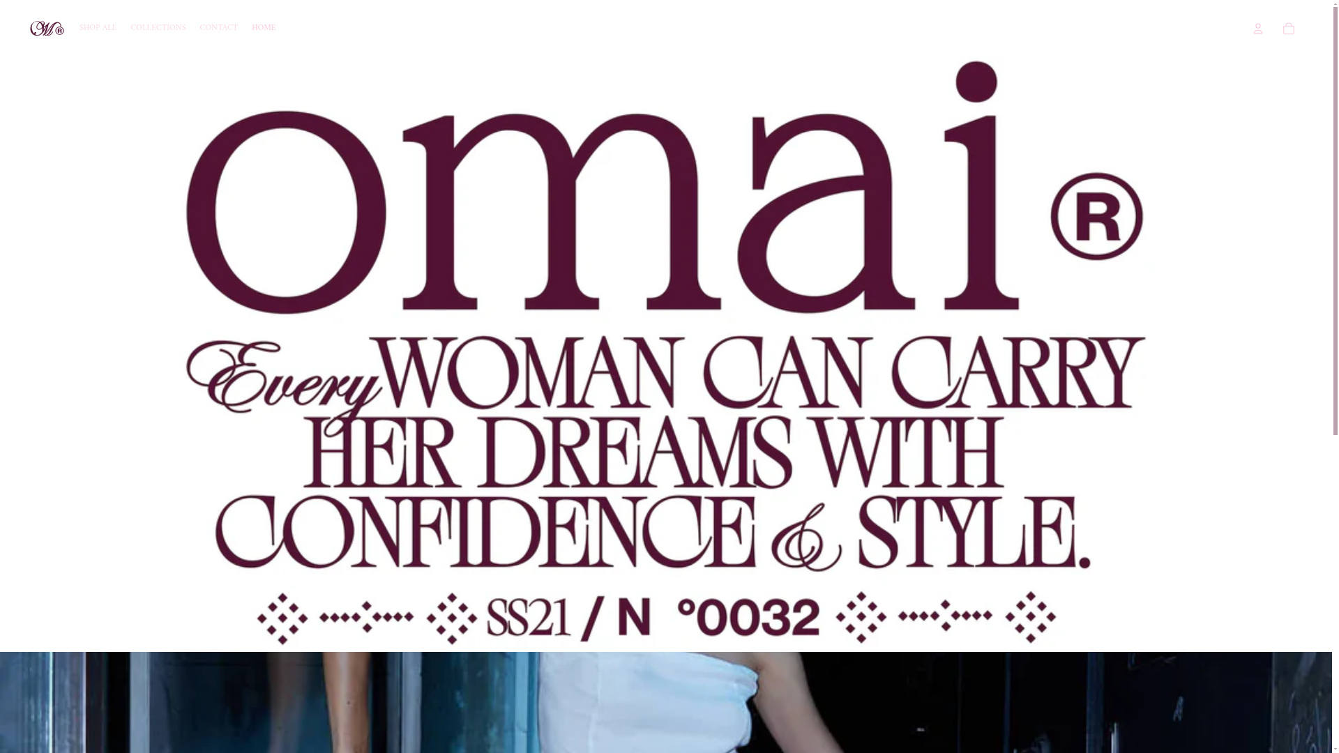 website screenshot of https://omaiapparel.com/