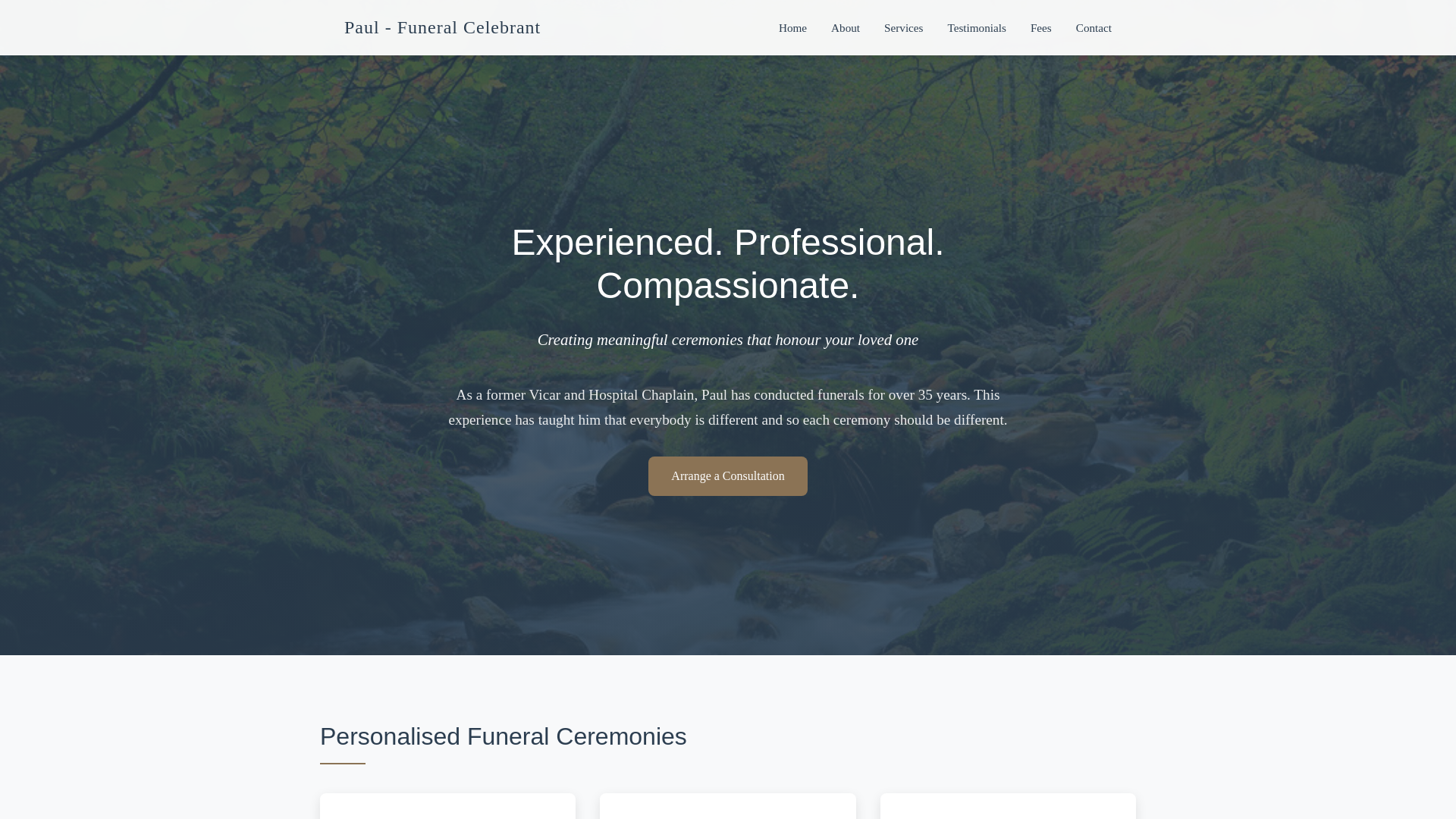 website screenshot of https://paulwalkercelebrent.co.uk