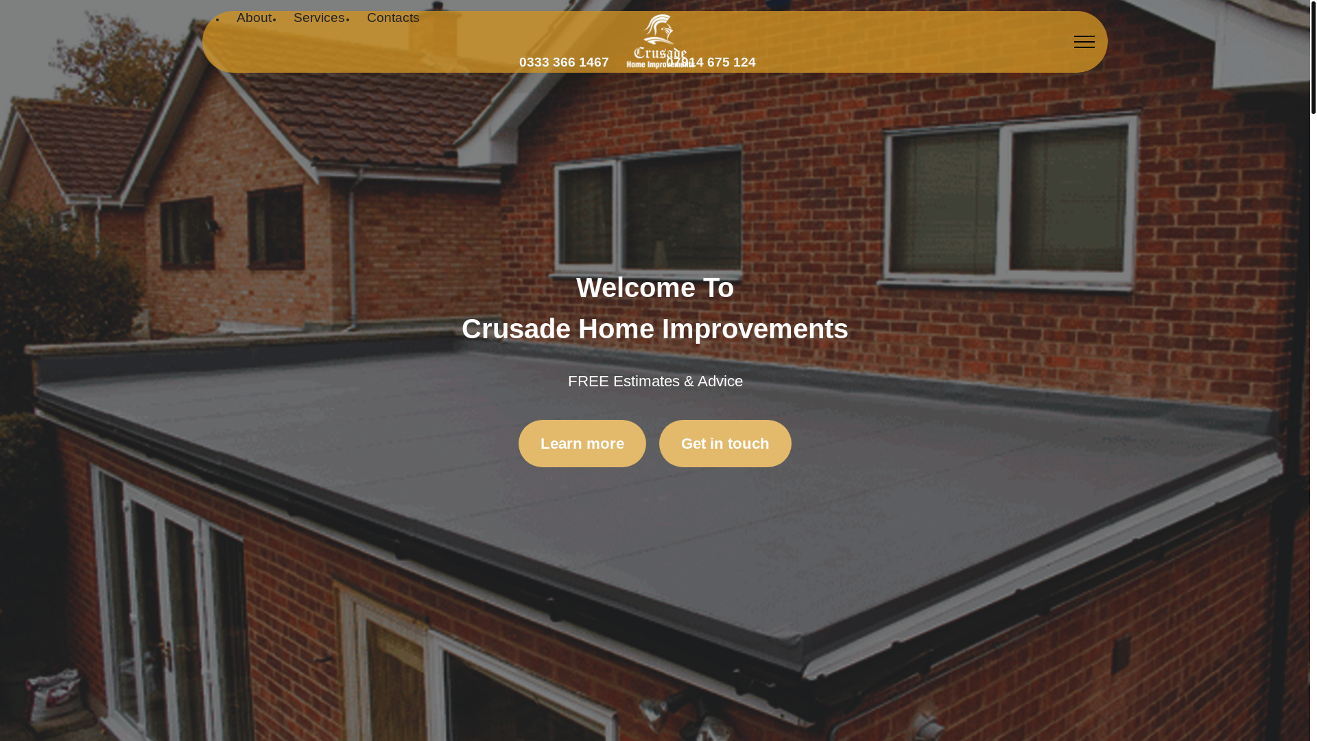 website screenshot of https://crusadehomeimprovements.co.uk/