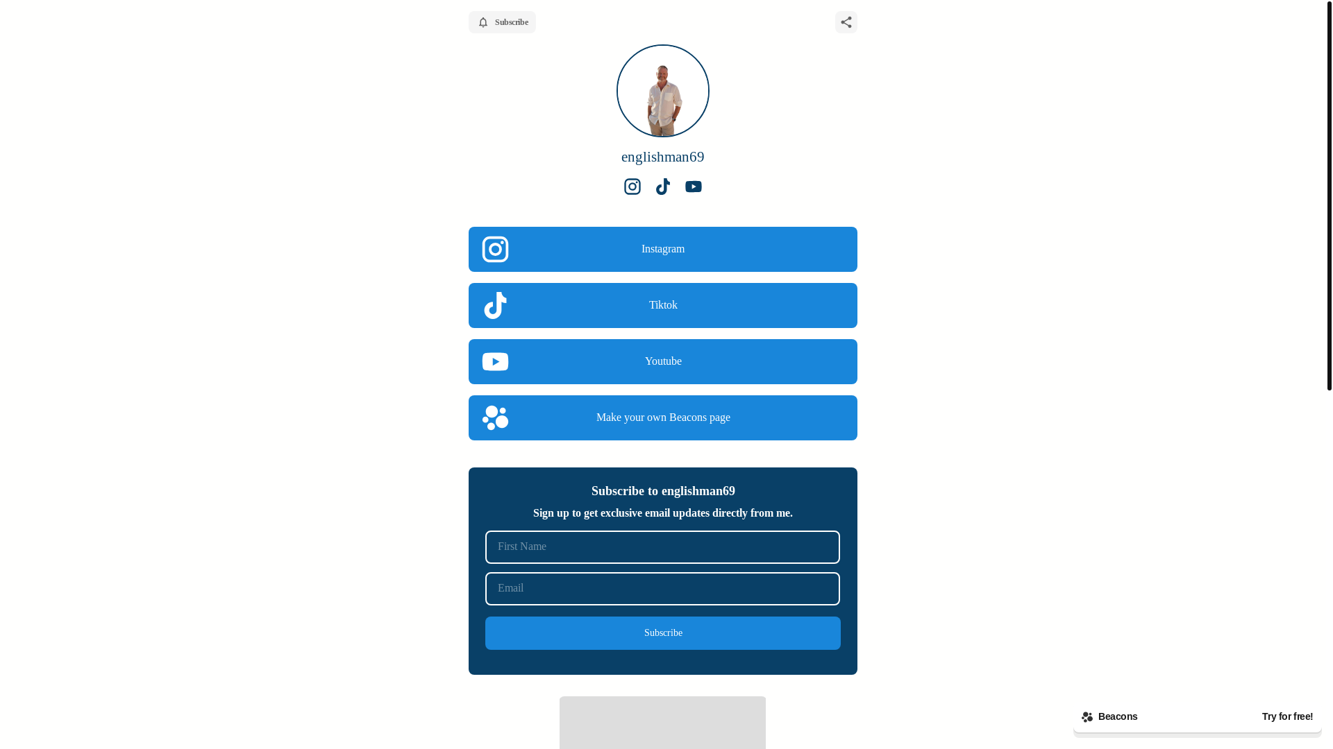 website screenshot of https://englishman69.com/