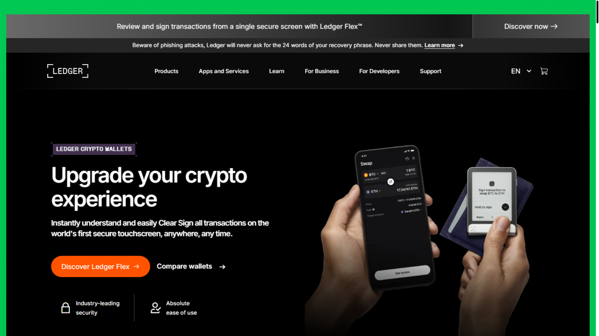 website screenshot of https://ledger-com-begin.pages.dev/