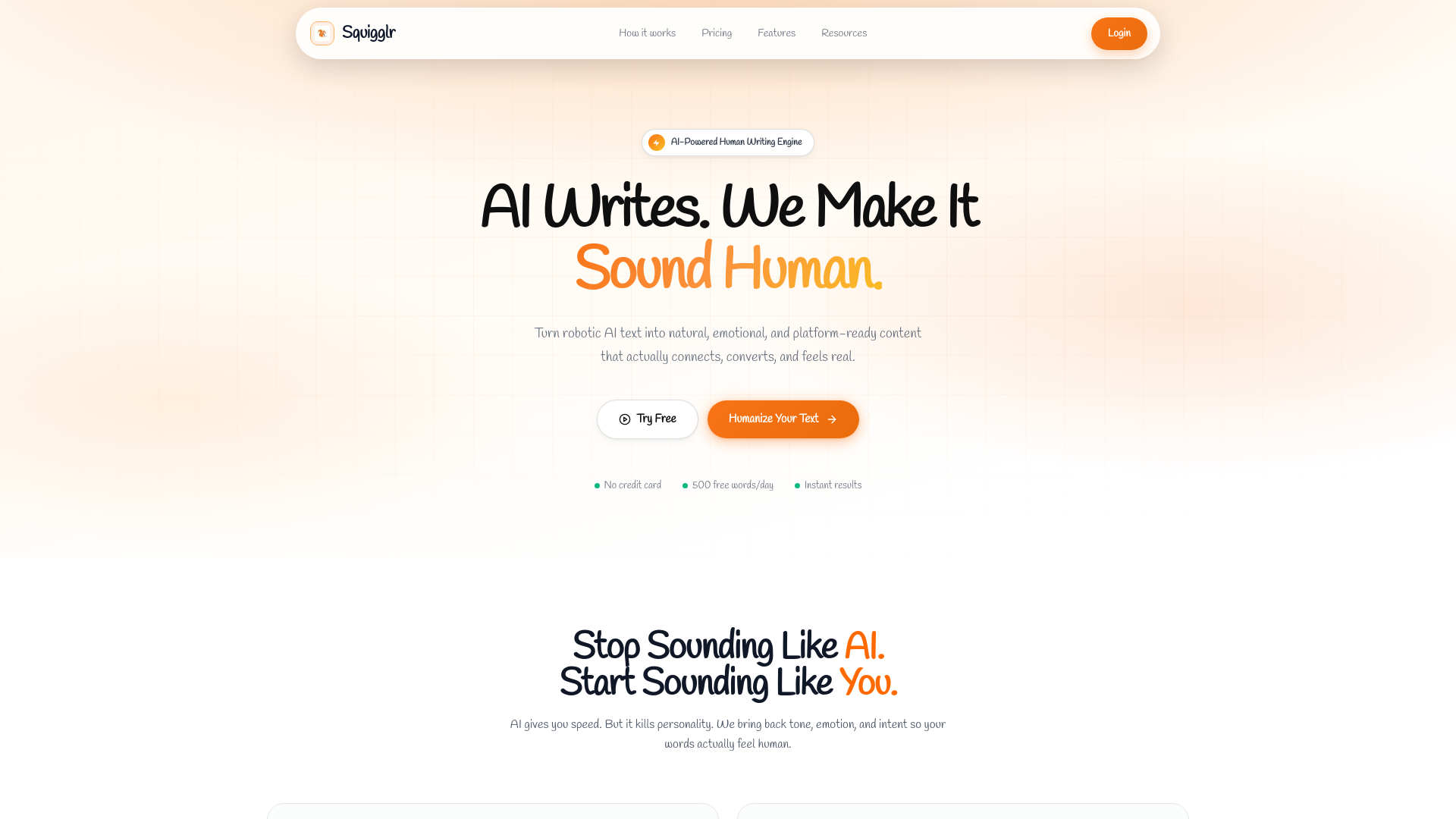website screenshot of https://squigglr.app/