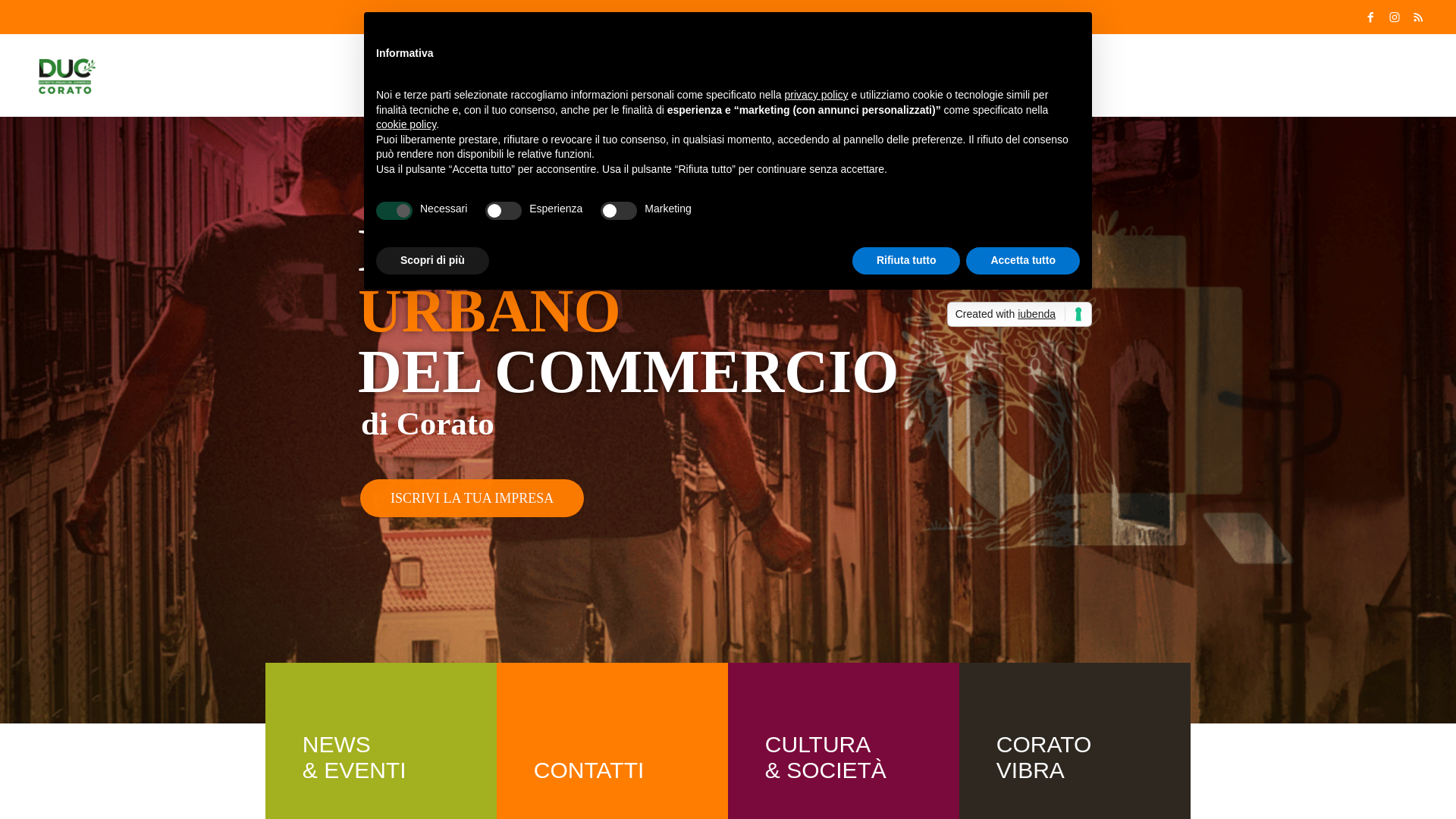 website screenshot of https://duccorato.it/