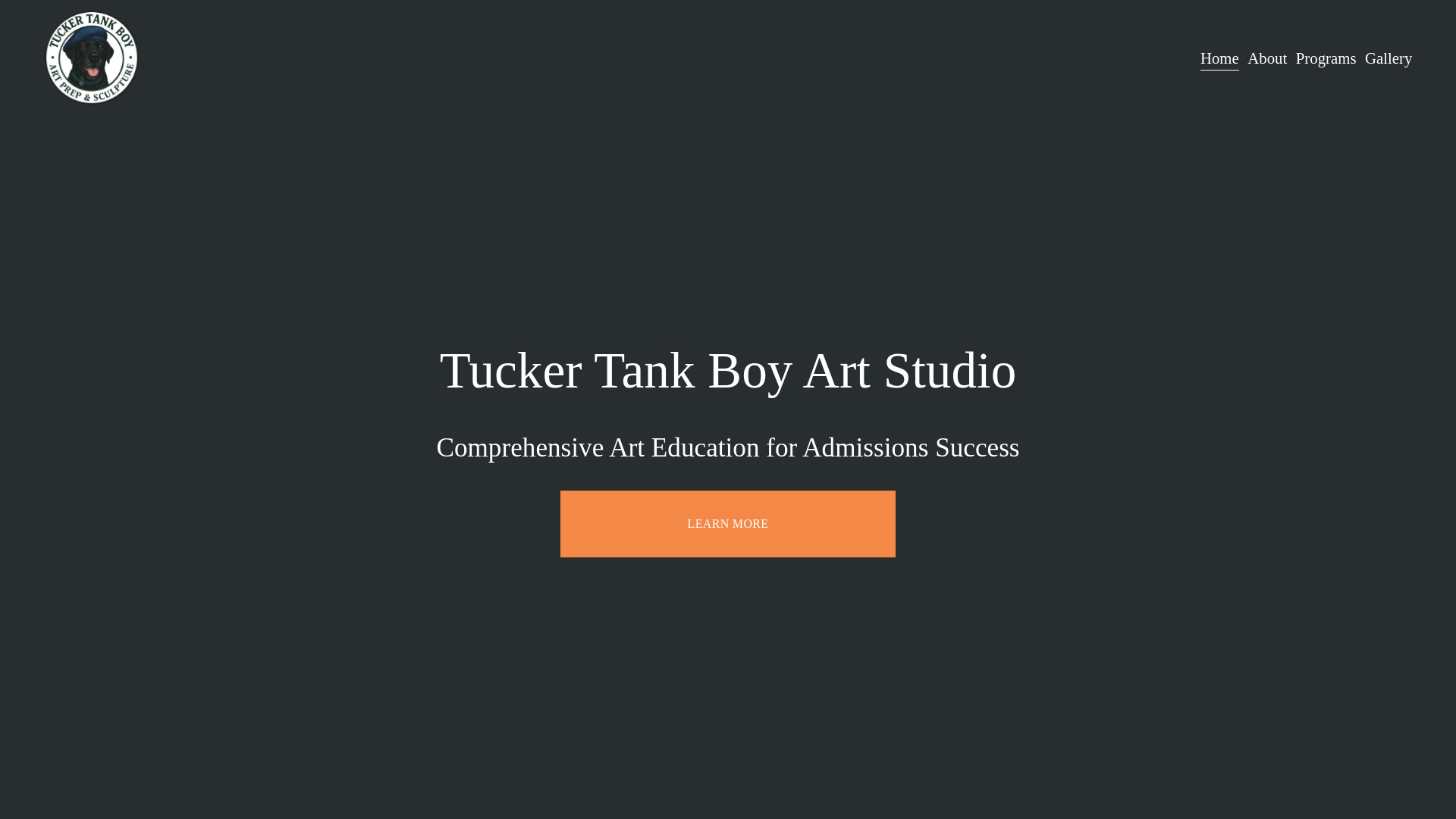 website screenshot of https://tuckertankboyartstudio.com/