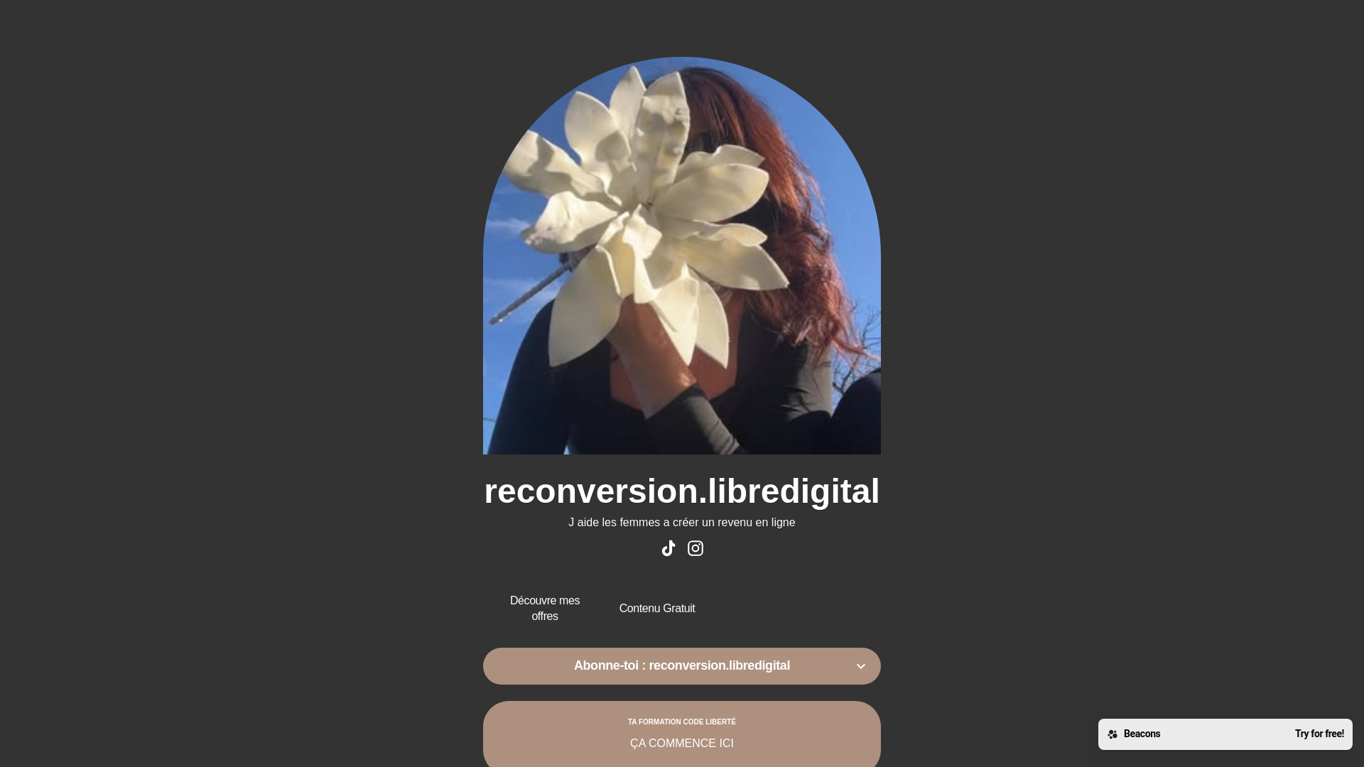 website screenshot of https://reconversionlibredigital.com/