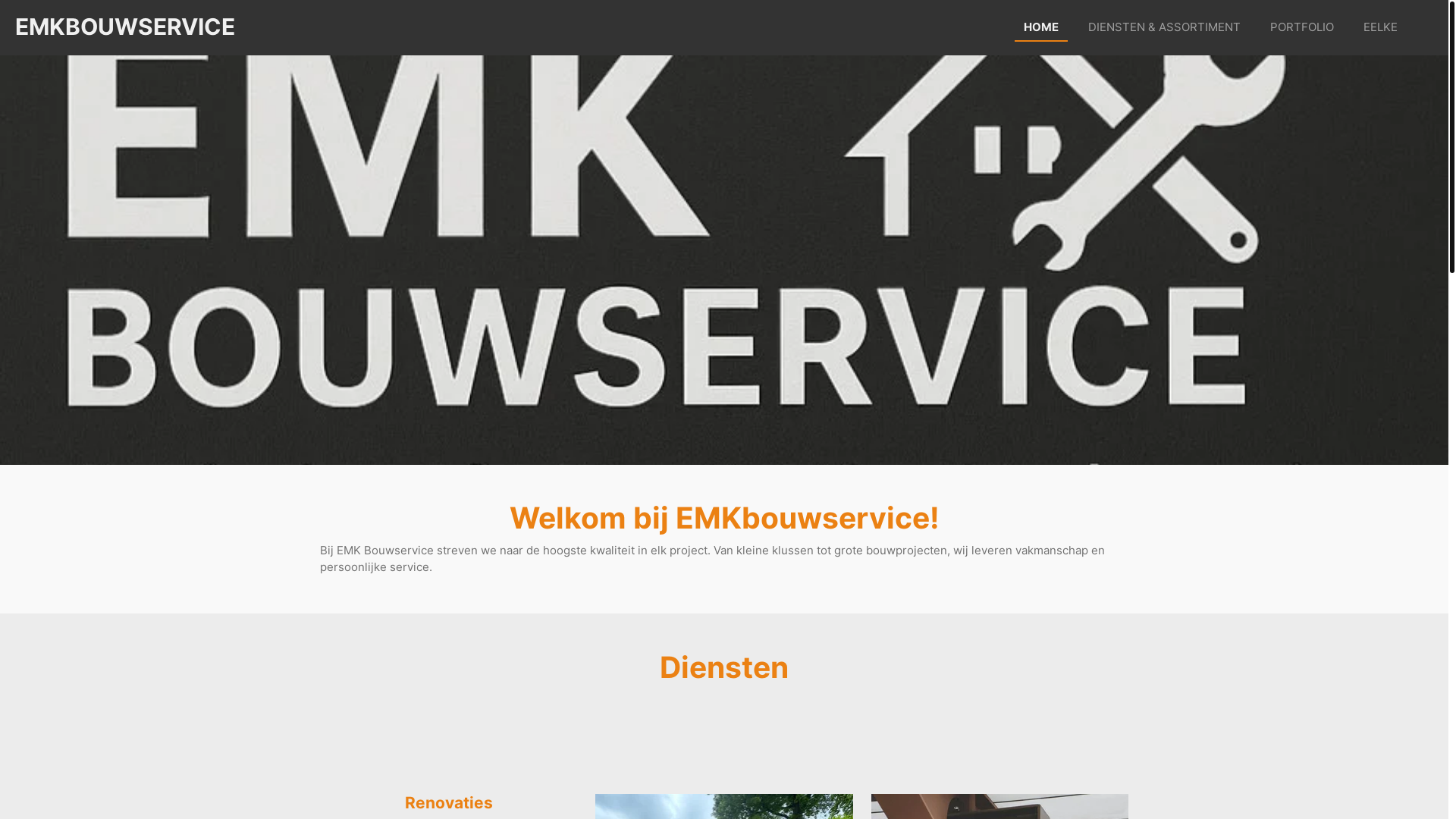 website screenshot of https://emkbouwservice.com/