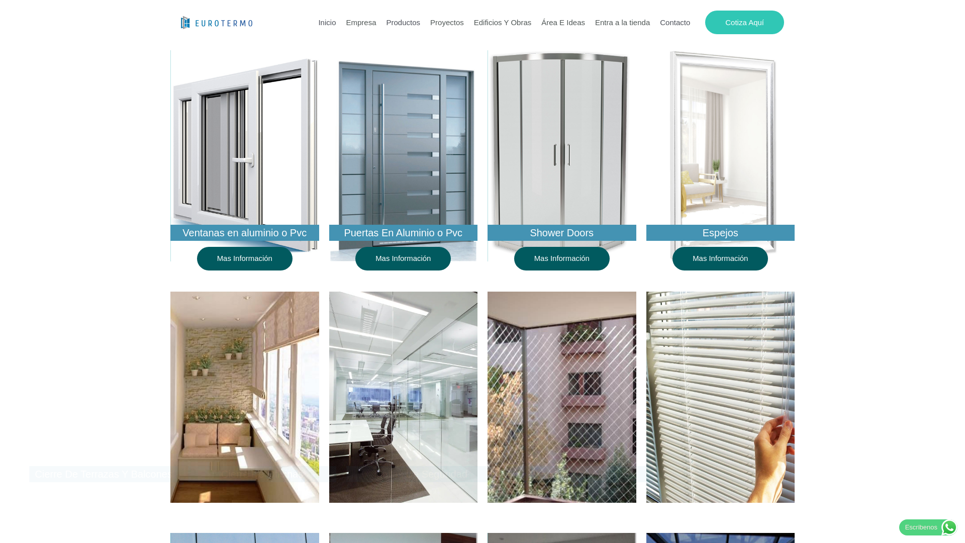 website screenshot of https://soloventanas.cl/