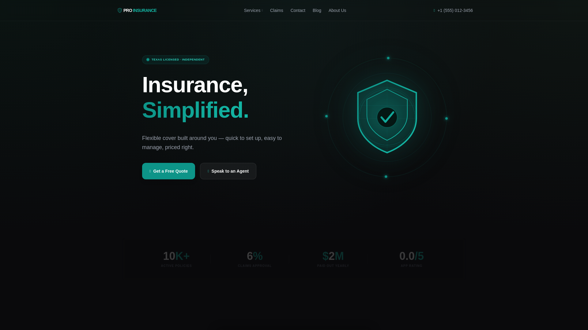 website screenshot of https://pro-insurance.pages.dev/