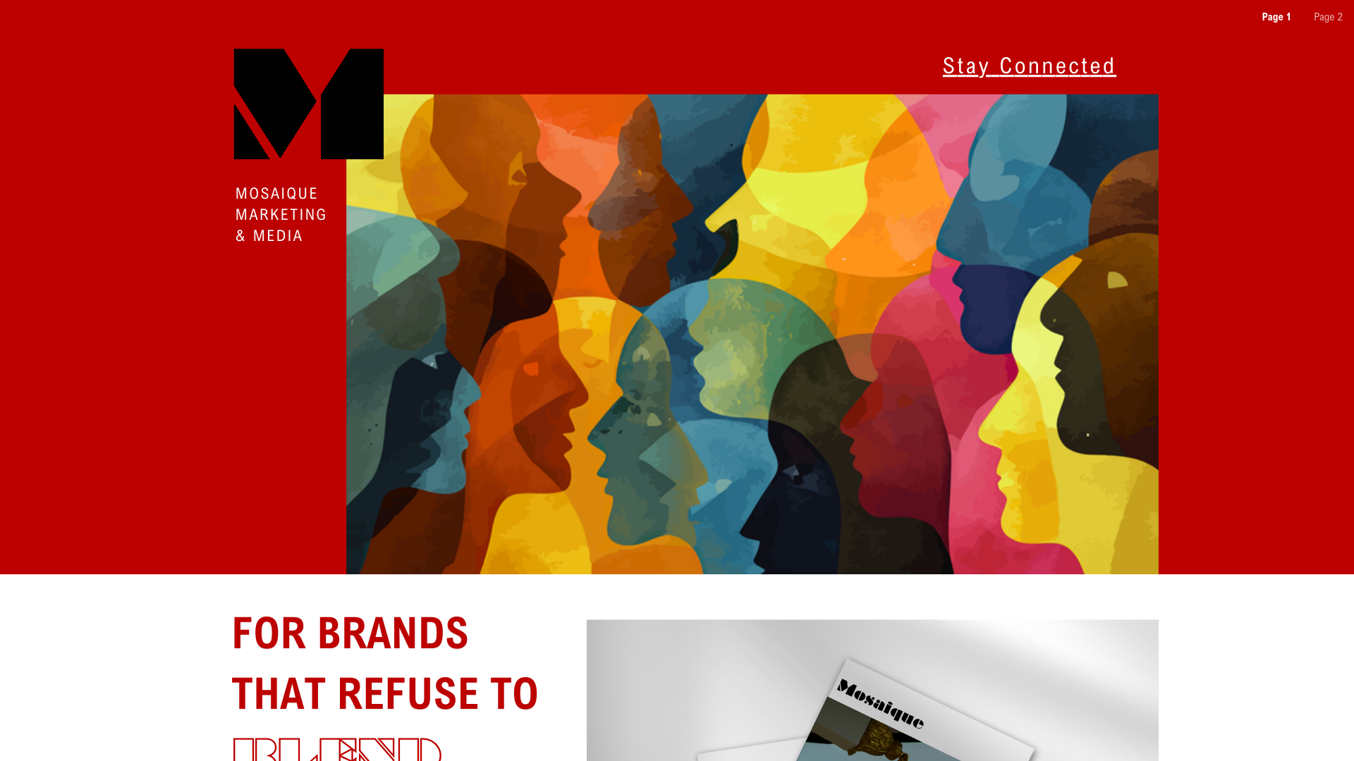 website screenshot of https://mosaiquecontentandmedia.org/