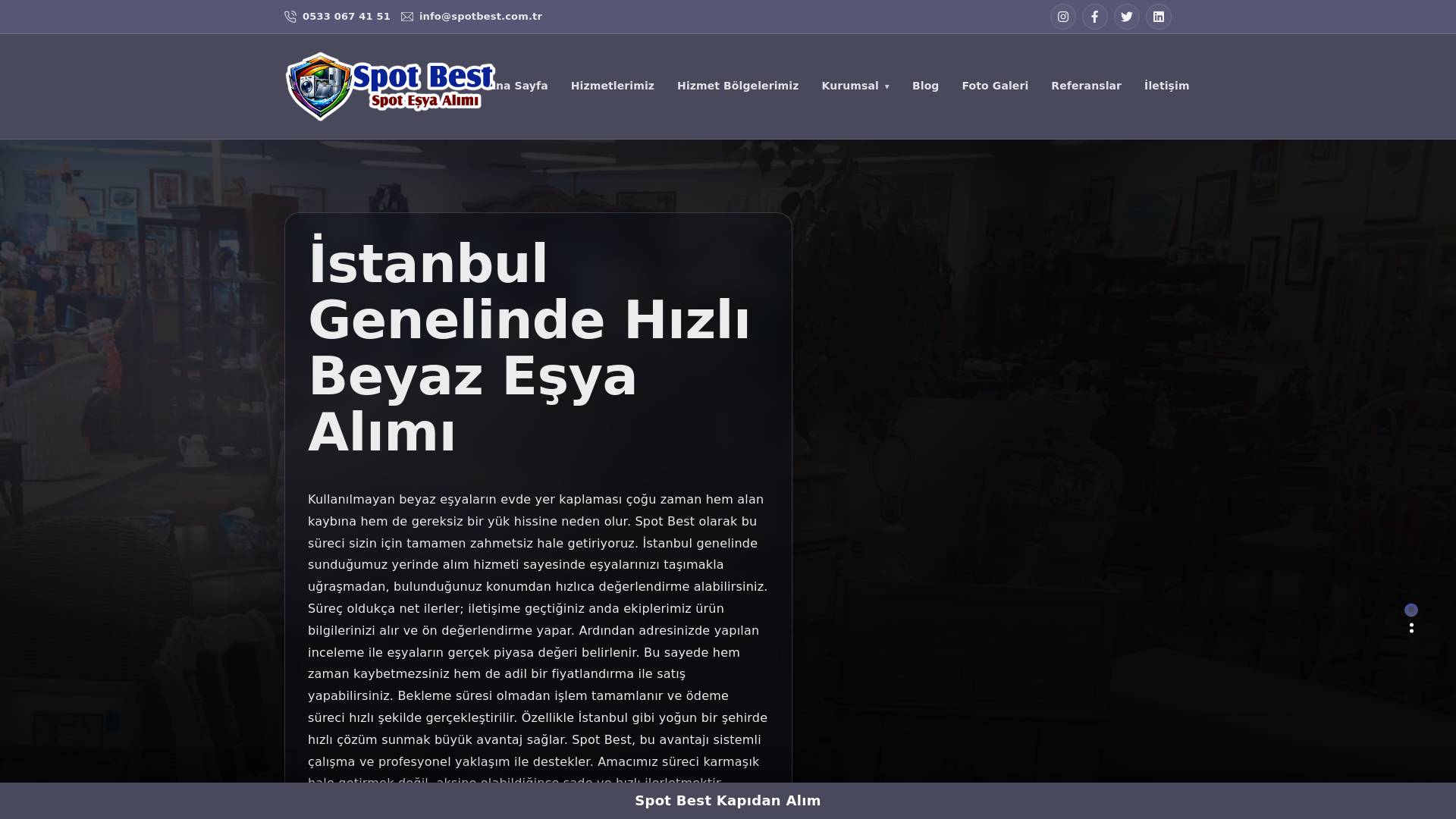 website screenshot of https://spotbest.com.tr