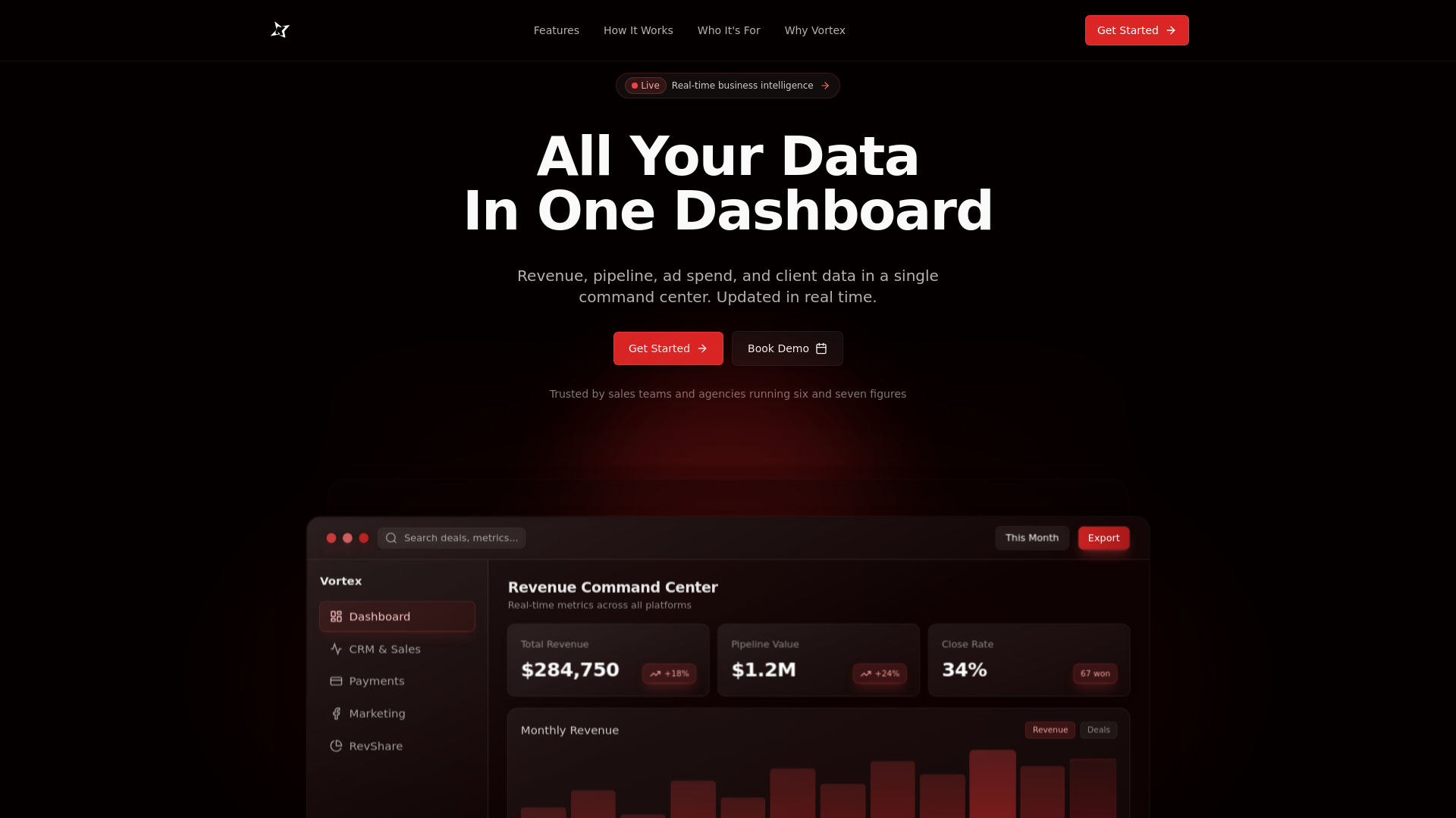 website screenshot of https://vortexos.io
