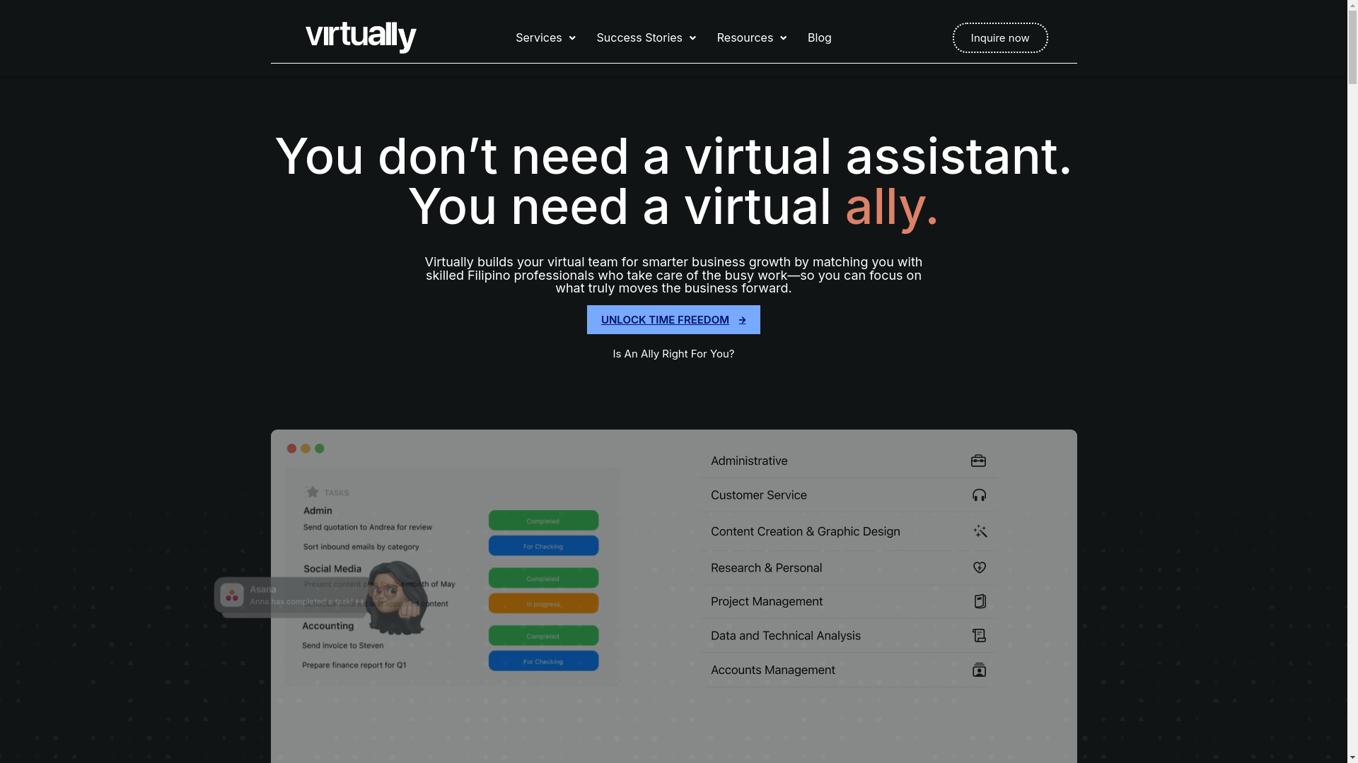 website screenshot of https://withvirtually.com/
